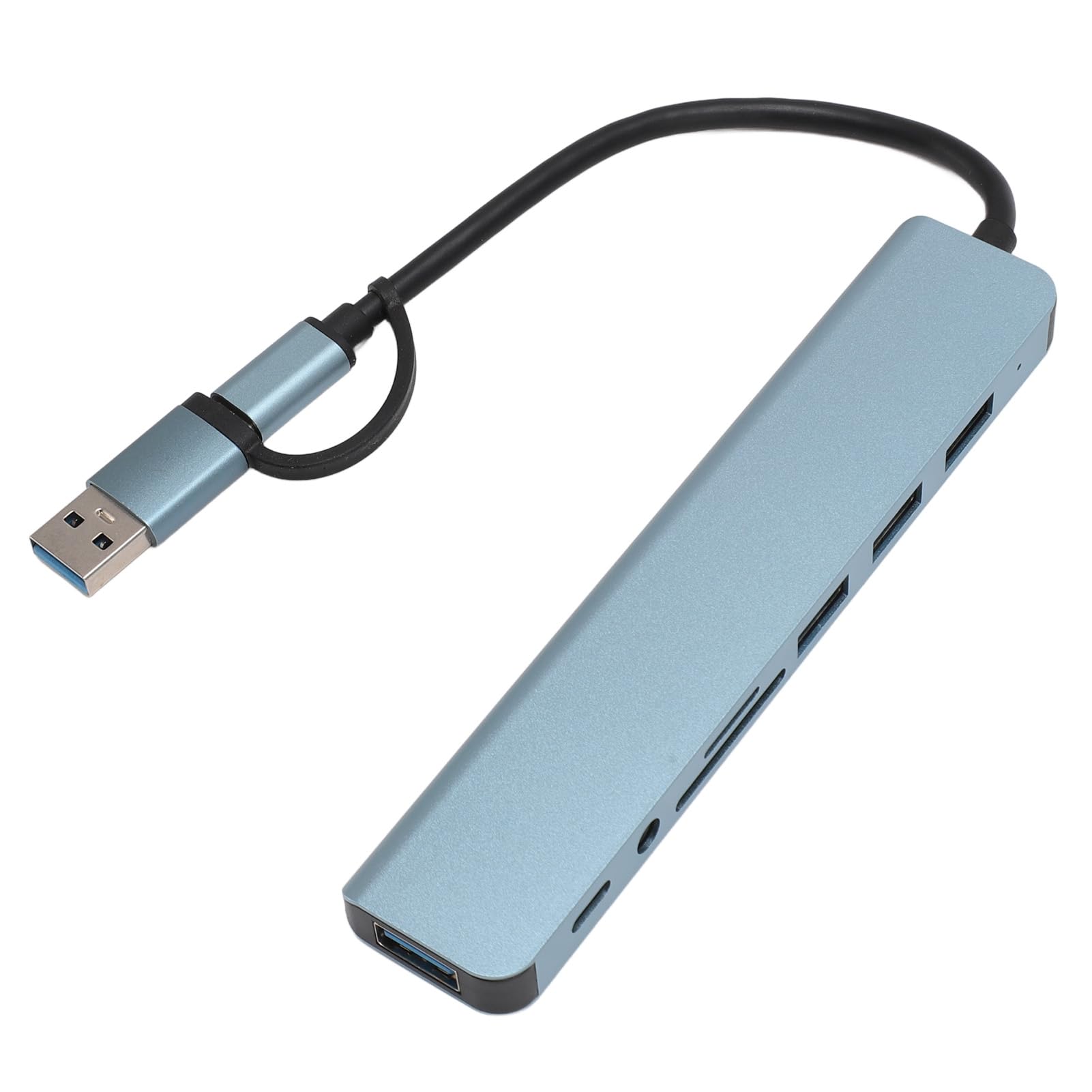 8-in-1 USB C Hub Adapter with USB 3.0/2.0 Ports, 4K HDMI, SD/TF Card Reader & 3.5mm Audio - High-Speed Data Transfer Docking Station for MacBook, iPad, iPhone, Laptop - Perfect for Home Office, Travel & Multimedia Entertainment