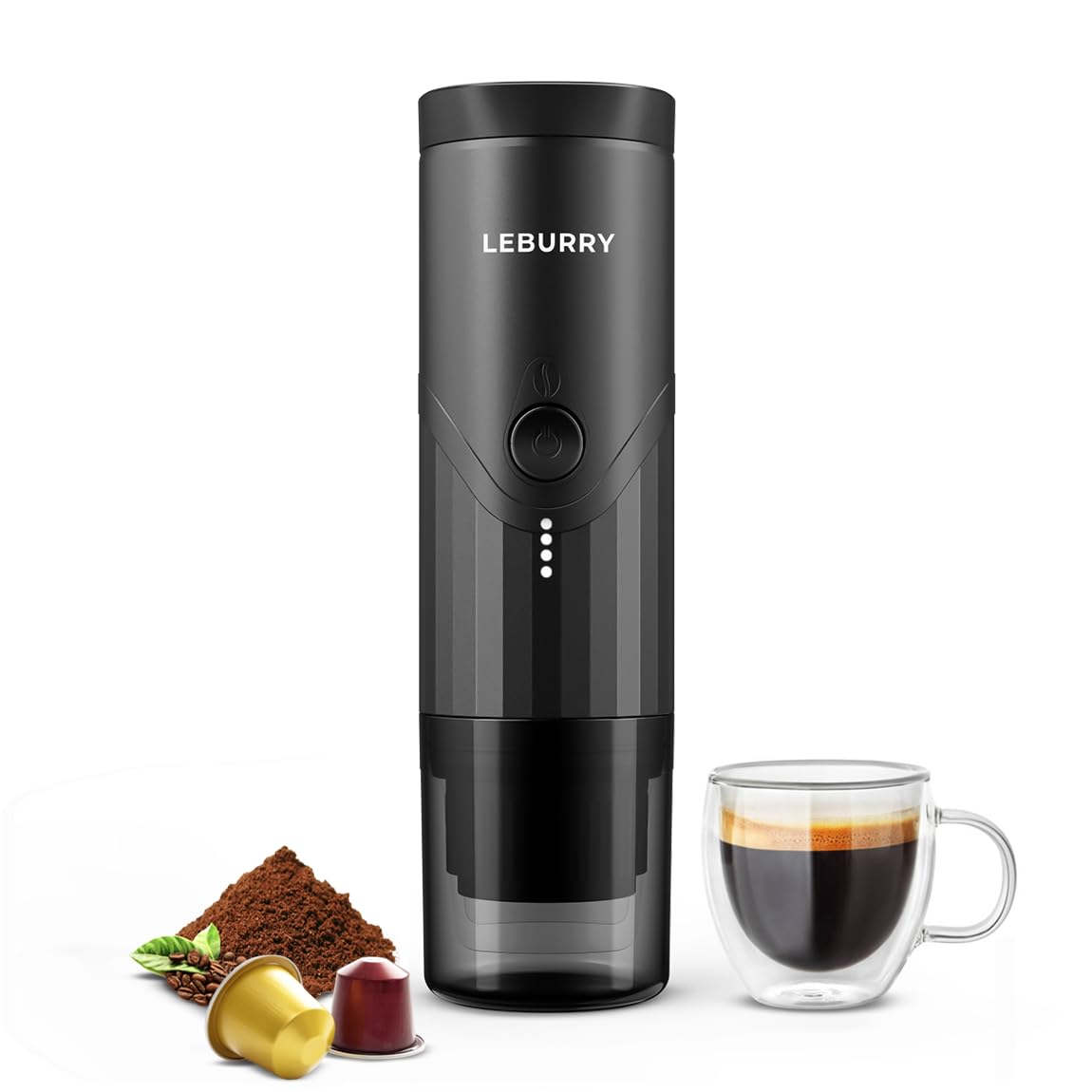Portable Espresso Machine - Battery Powered Travel Coffee Maker for Grounds & Pods - Compact Espresso Maker for Camping, Office, RV & Home Use - Perfect for Outdoor Adventures & Daily Brewing
