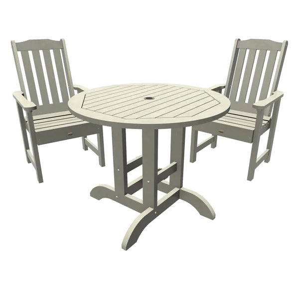 Lehigh Collection 3-Piece Round Outdoor Patio Dining Set - Perfect for Backyard, Garden & Poolside Entertaining