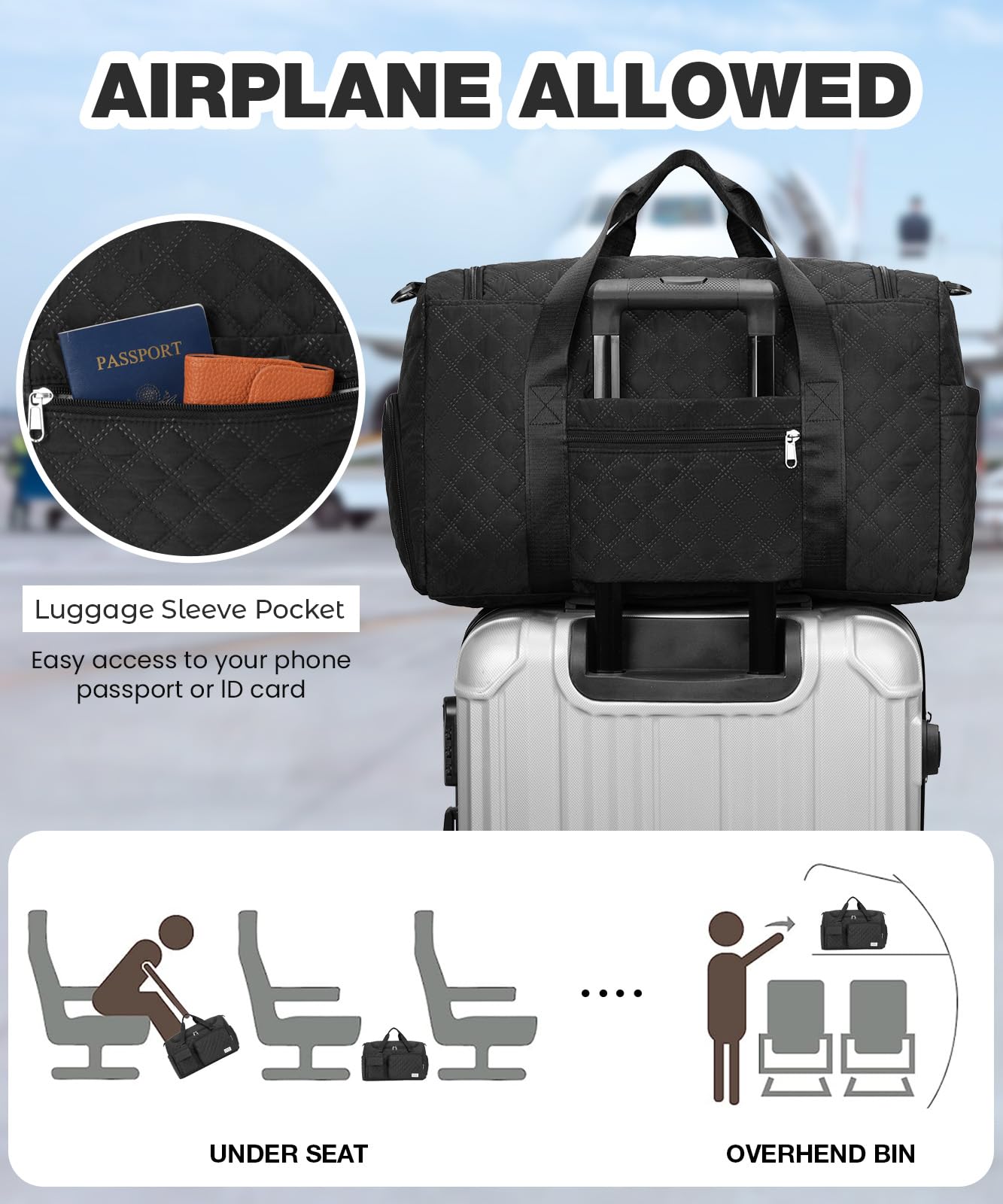 **Women's Small Gym Bag with Shoe Compartment - Lightweight Travel Duffle Bag, Weekender Overnight Bag & Toiletry Organizer - Perfect for Workouts, Travel, Hospital Labor & Delivery**