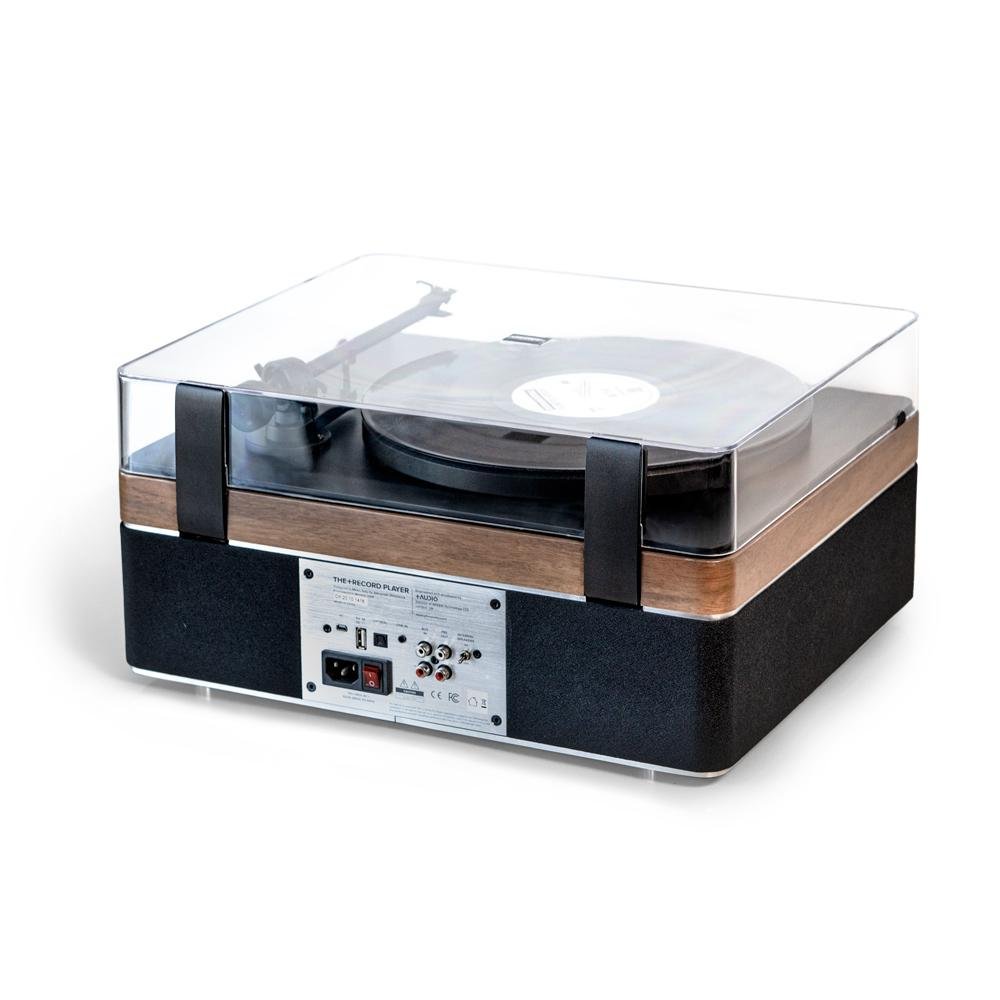 AUDIO THE+ Bluetooth Speaker with Record Player - Premium Maple Wood Design for Home, Office & Outdoor Use