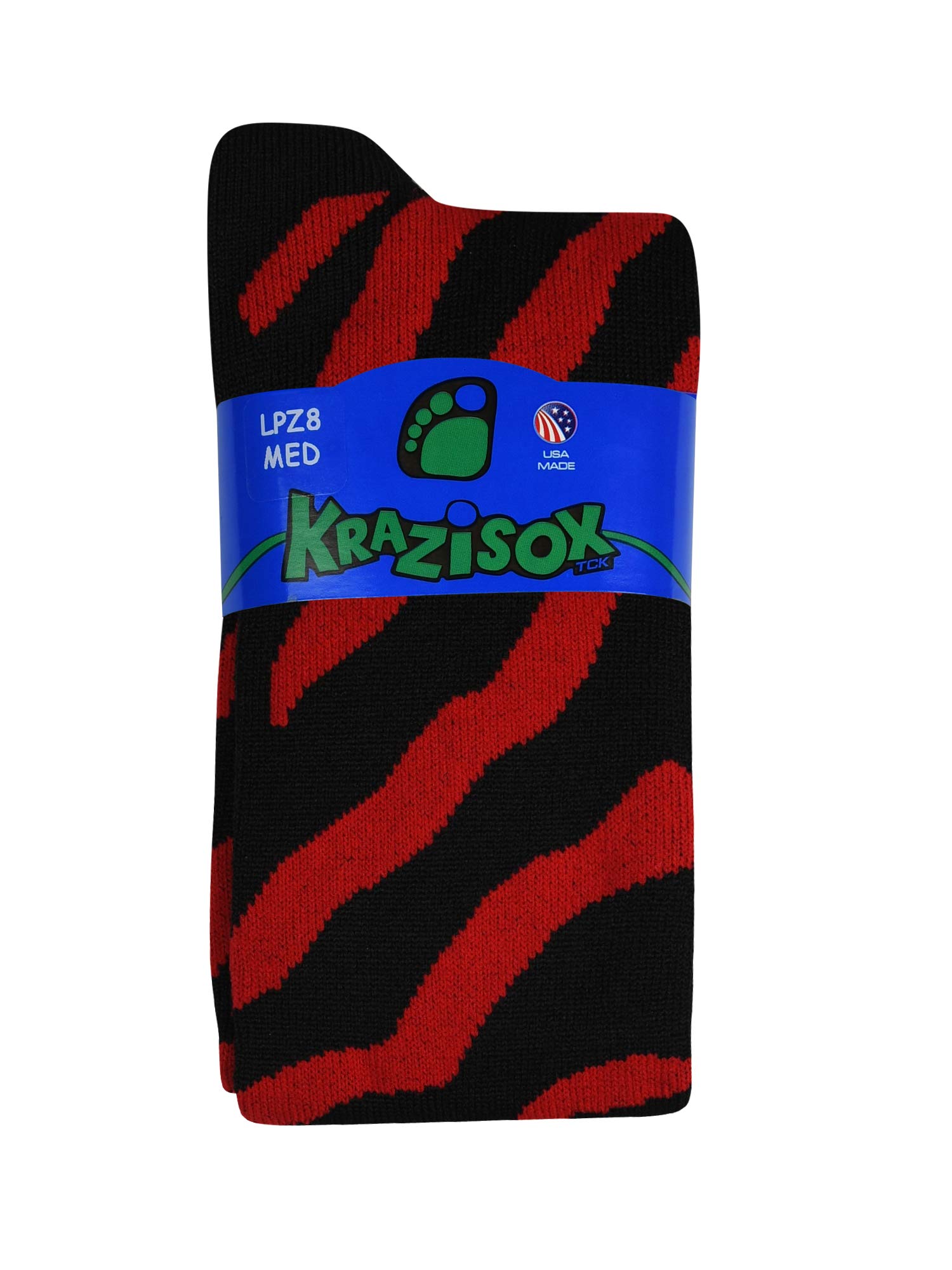 TCK Sports Krazisox Zebra Stripe Athletic Socks - Breathable Performance Socks for Running, Basketball & Workout - Fun Novelty Socks for Men & Women