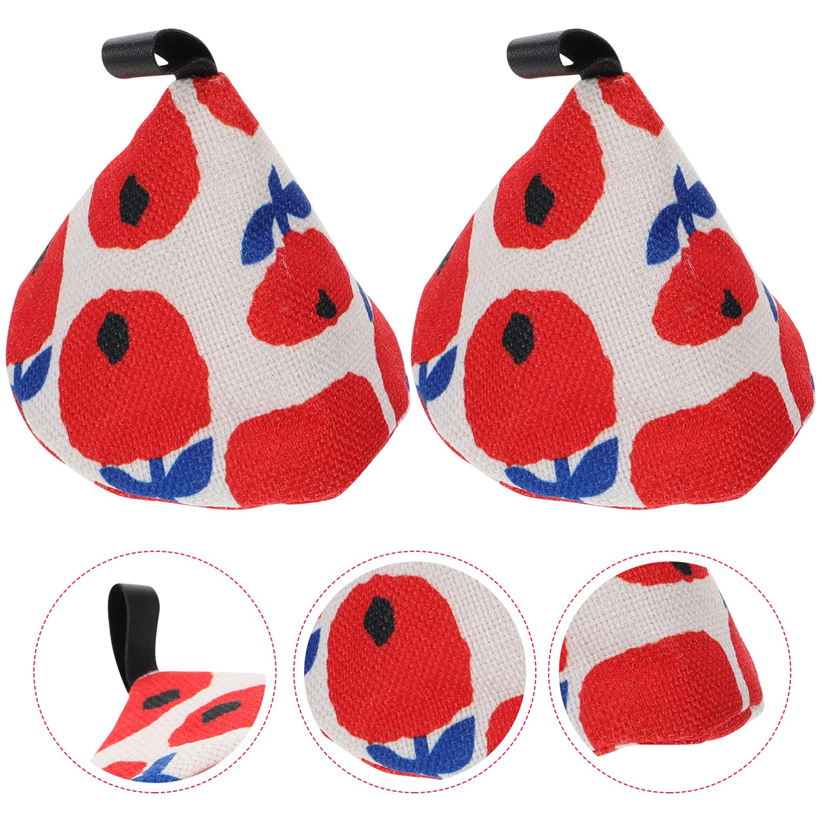 2-Pack Heat-Resistant Oven Gloves - Cotton-Polyester Blend, Triangle Design, Red (4.32x3.54x3.54in) - Pot Handle & Lid Cover for Cooking, Baking, Grilling & Kitchen Safety