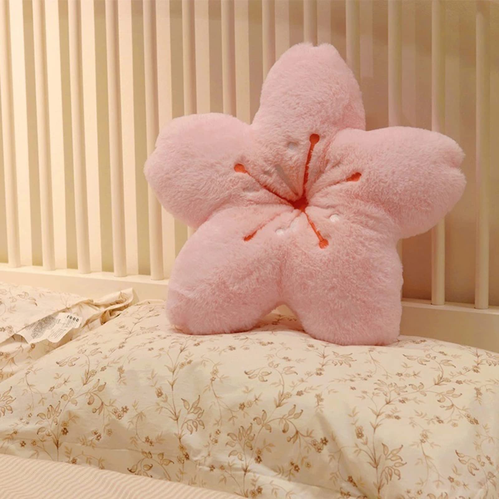 Cherry Blossom Pillow - Kawaii Pink Floral Cushion for Girls Room, Living Room Decor, Soft Plush Tatami Floor Chair Pad - Perfect for Bedroom, Bay Window, Reading Nook & Cozy Relaxation
