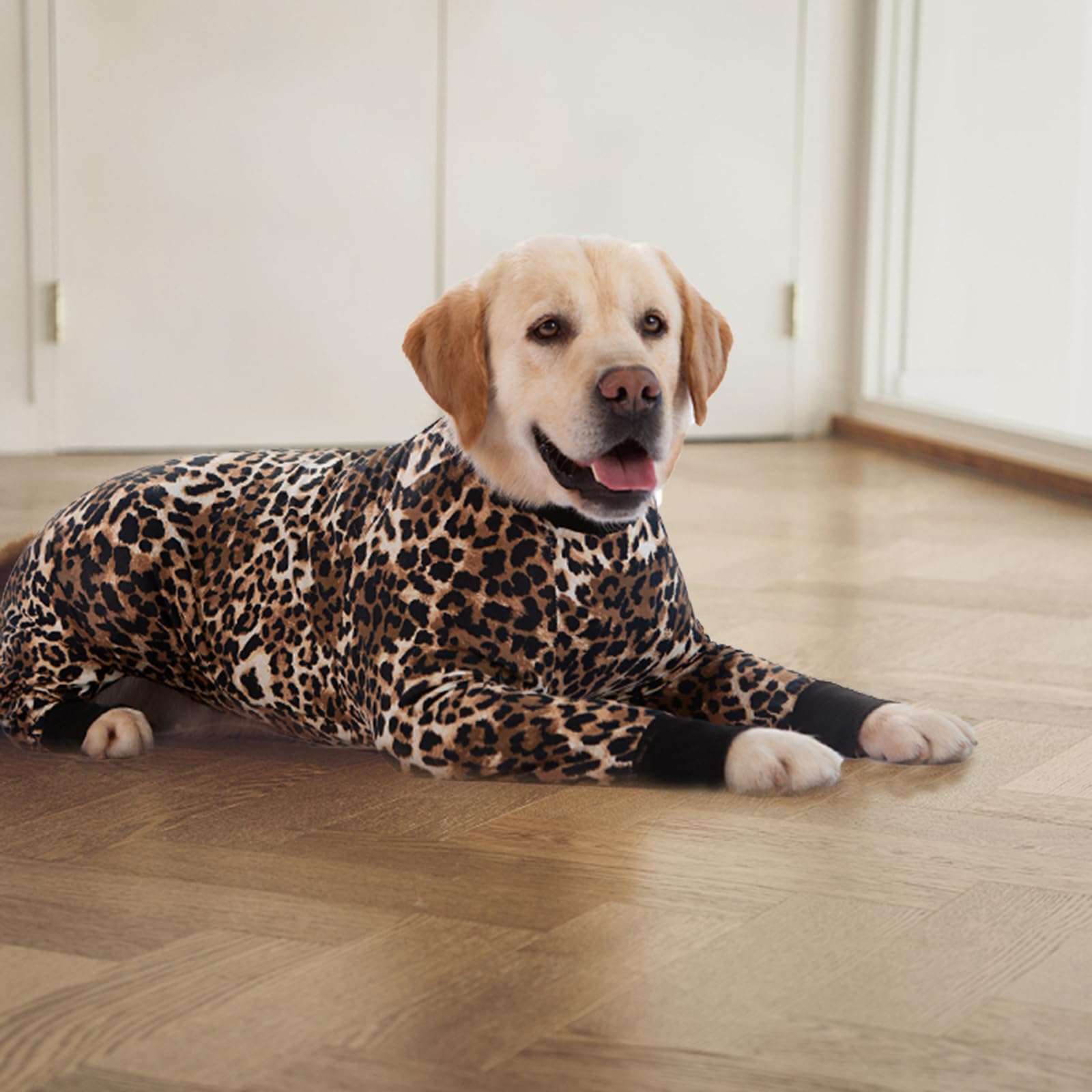 Post-Surgery Recovery Suit for Large & Medium Dogs - Soft, Breathable Anti-Licking Dog Onesie | E-Collar & Cone Alternative | Full Body Pet Bodysuit for Wound Protection & Hair Loss Prevention (2XL, Leopard Print) - Ideal for Post-Op Care, Spay/Neuter Recovery & Skin Protection