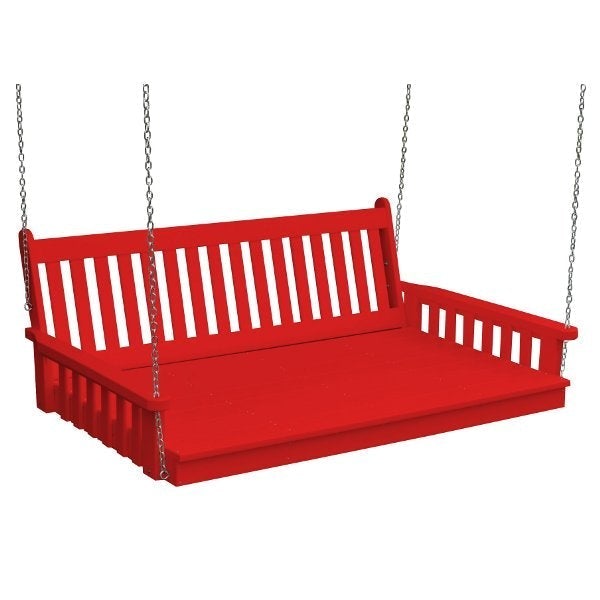 Traditional English Swing Bed - Poly Rattan Outdoor Patio Swing Chair for Garden, Porch, and Backyard Relaxation | Perfect for Lounging, Reading & Enjoying Nature