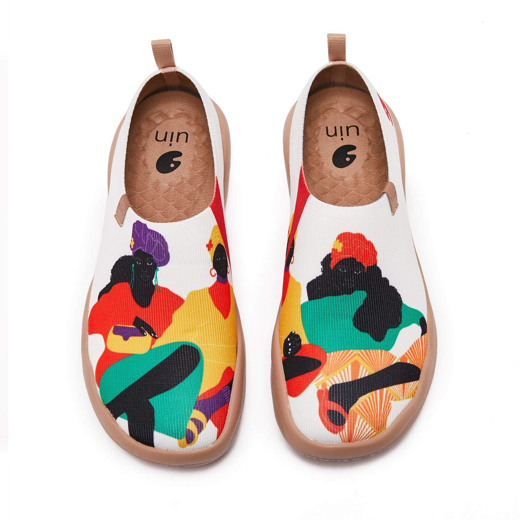 UIN Women's Art Painted Slip-On Travel Shoes | Lightweight Knit Loafers | Comfortable Casual Sneakers | Toledo Ⅱ | Perfect for Walking, Travel & Everyday Wear