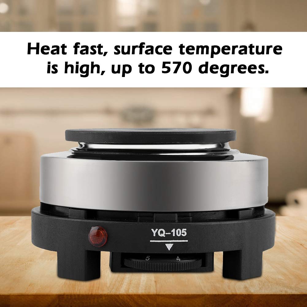 Portable Electric Hot Plate - 500W Mini Single Burner Stove with Adjustable Temperature for Coffee, Cooking & Heating Water | Perfect for Camping, Kitchen & Moka Pot | 110V Compact Cooktop
