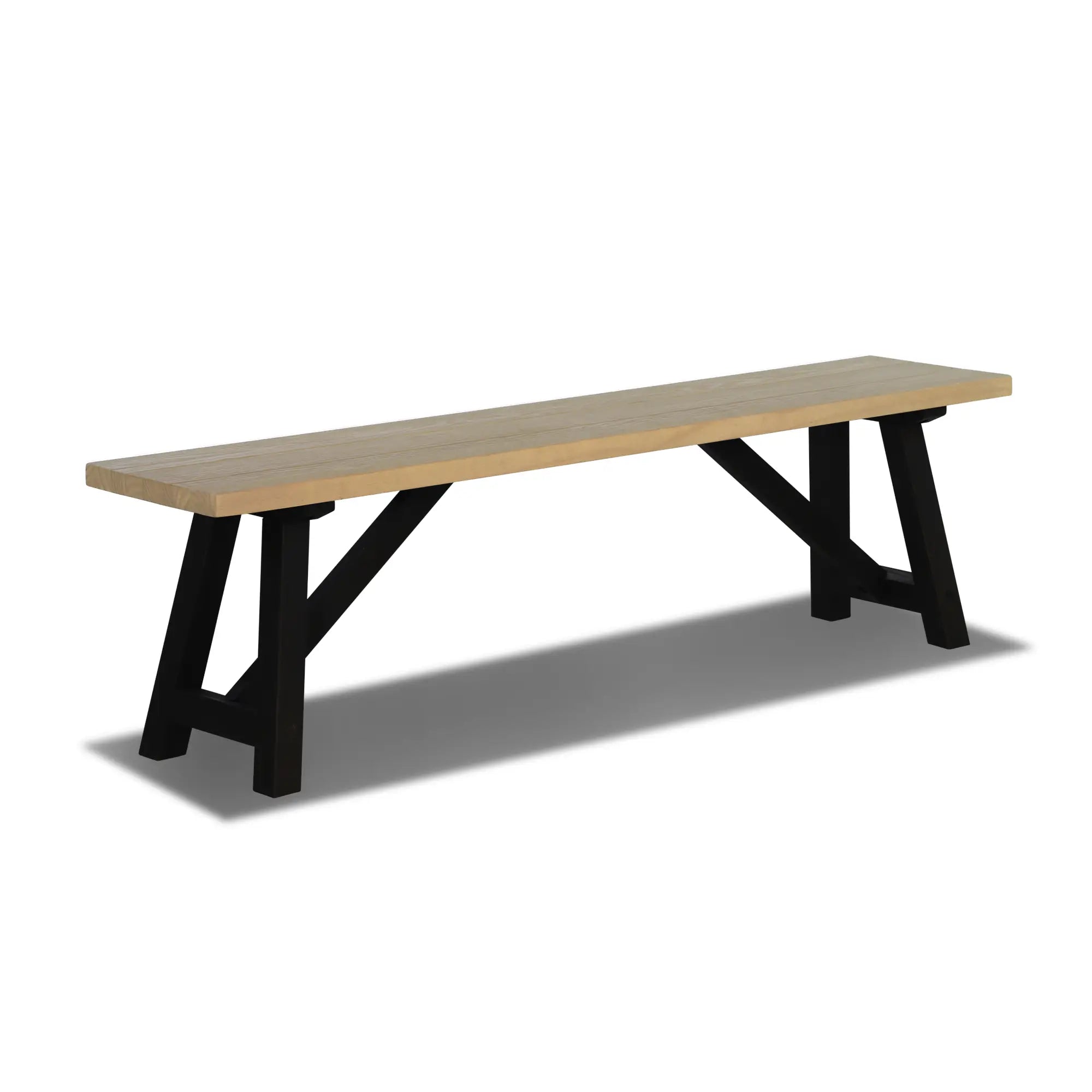 Solid Wood Bench - Cascais Style Handcrafted Wooden Bench for Patio, Garden, or Entryway - Durable & Weather-Resistant Outdoor Seating