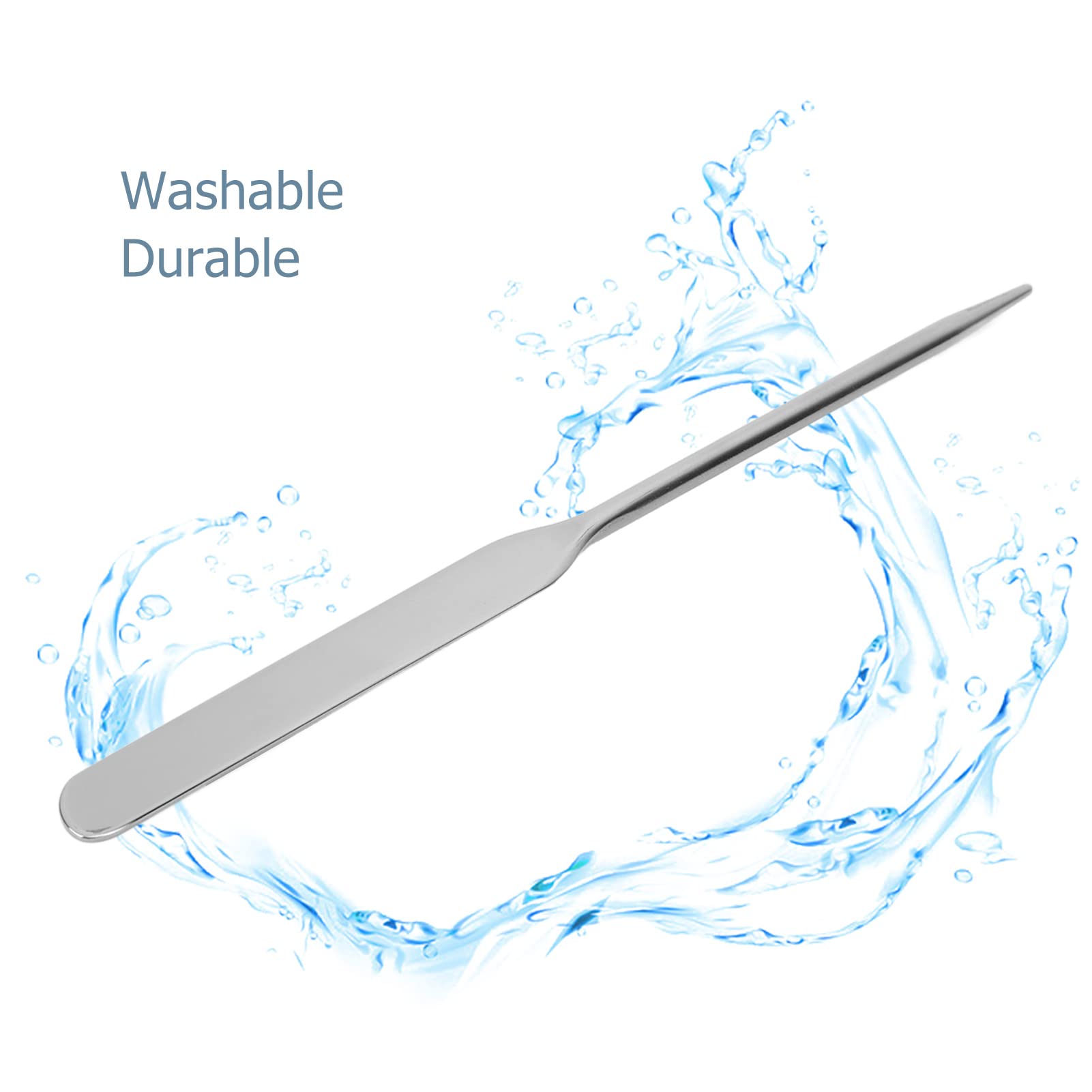 Professional Stainless Steel Makeup Spatula - Beauty Foundation & Nail Art Stirring Tool for Makeup Artists | Perfect for Liquid Cosmetics, Cream Blending & Small Container Scooping