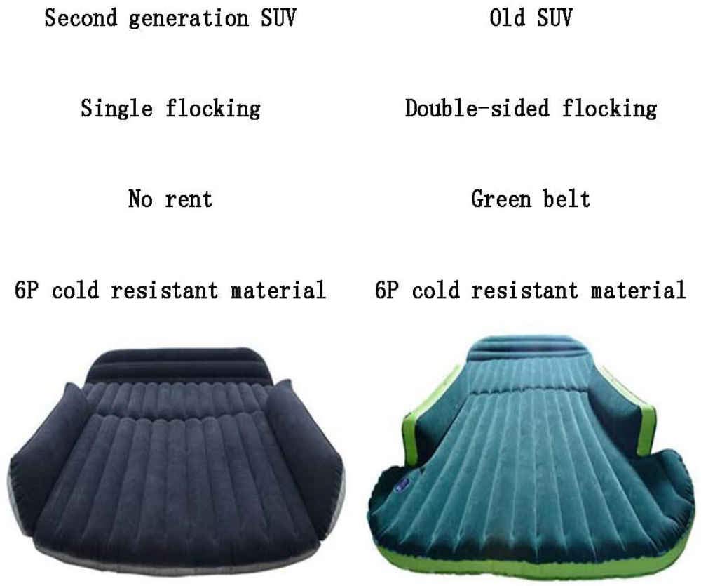 Inflatable Car Mattress for Camping & Travel - Portable Air Bed with Built-in Pump - Light Green Comfortable Sleeping Pad for SUV, Backseat & Outdoor Adventures