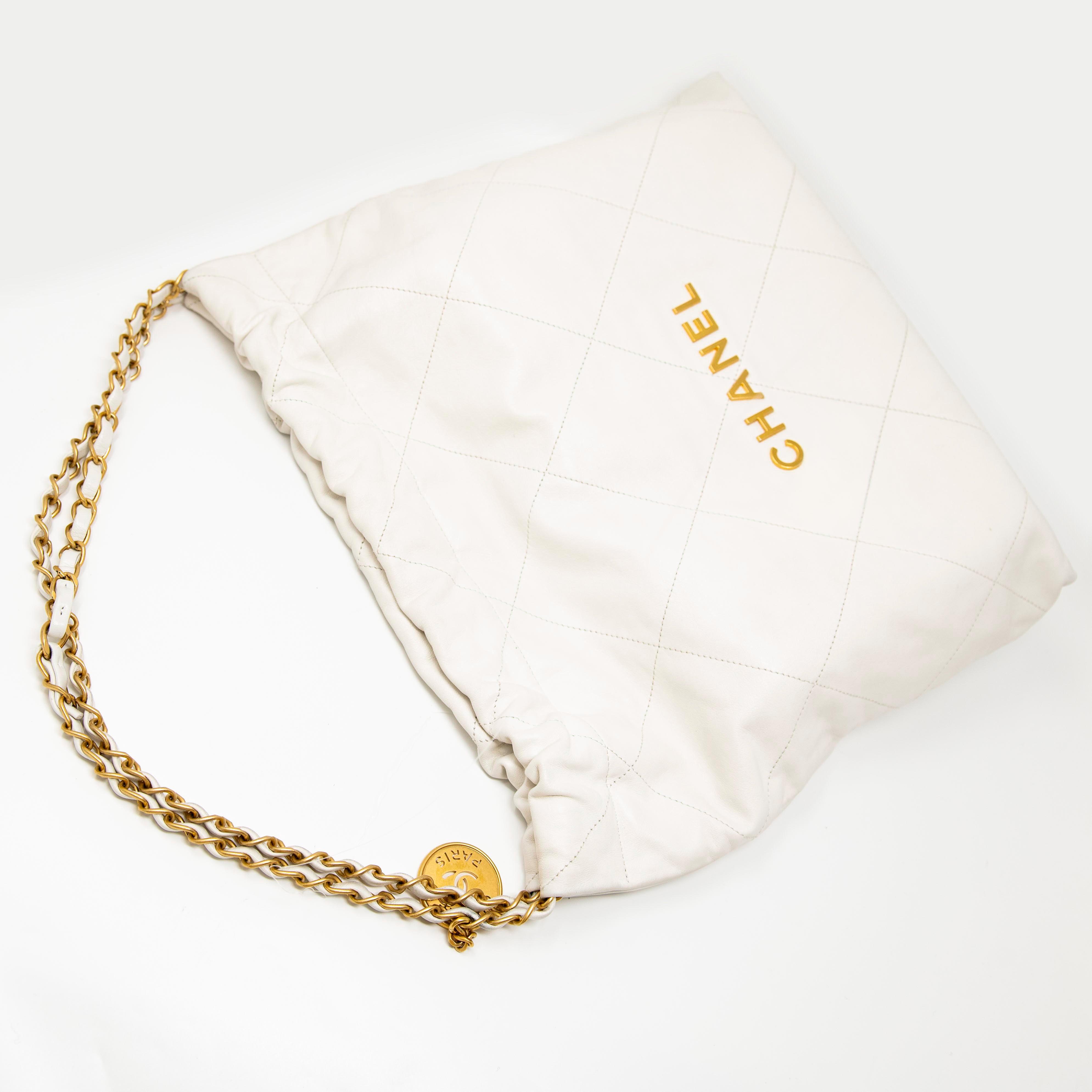 Chanel White 22 Hobo Bag - Luxury Designer Handbag for Women | Perfect for Everyday Use, Work & Special Occasions