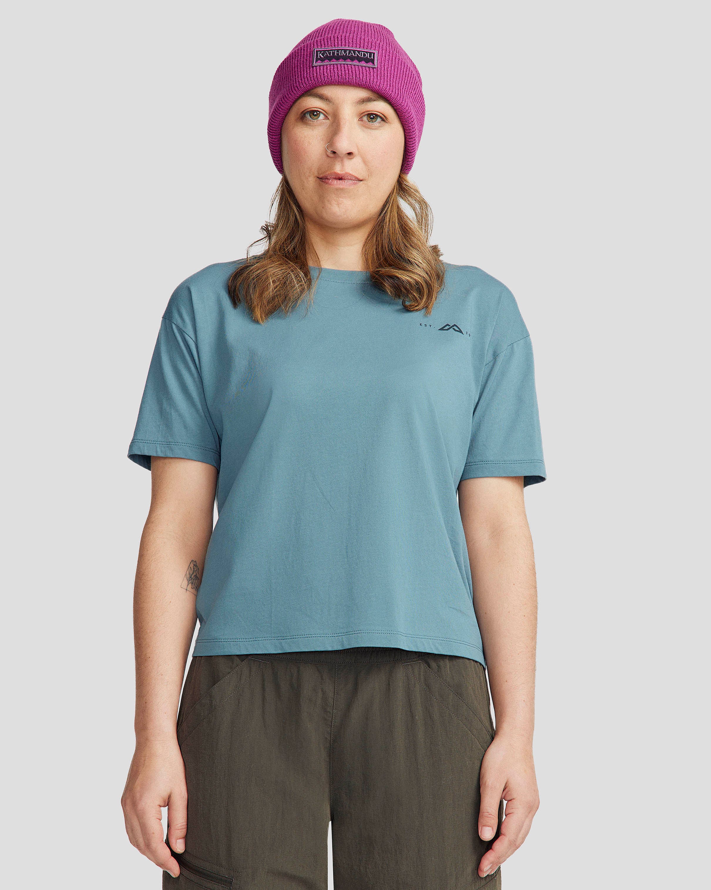 Vintage 1987 Women's Organic Cotton T-Shirt - Washed Blue - Casual Wear & Retro Fashion for Everyday Comfort