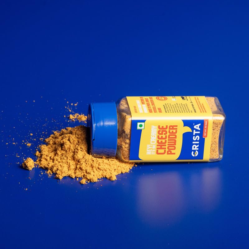 CRISTA Creamy Cheese Powder 50g - Premium Popcorn Seasoning for Pasta, Fries & Pizza | Rich Cheese Flavor Enhancer for Snacks, Baking & Cooking | Perfect for Movie Nights, Parties & Family Gatherings