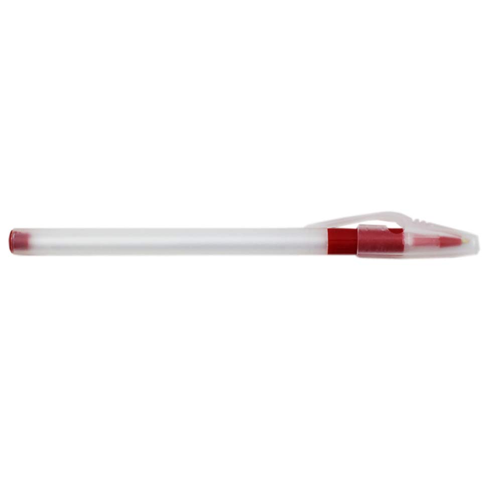 EZPENCILS & GIFTS Bulk Blank Translucent Pens with Black Ink & Red Grip - 10-Pack Office School Supplies for Note Taking, Gift Giving & Promotional Events
