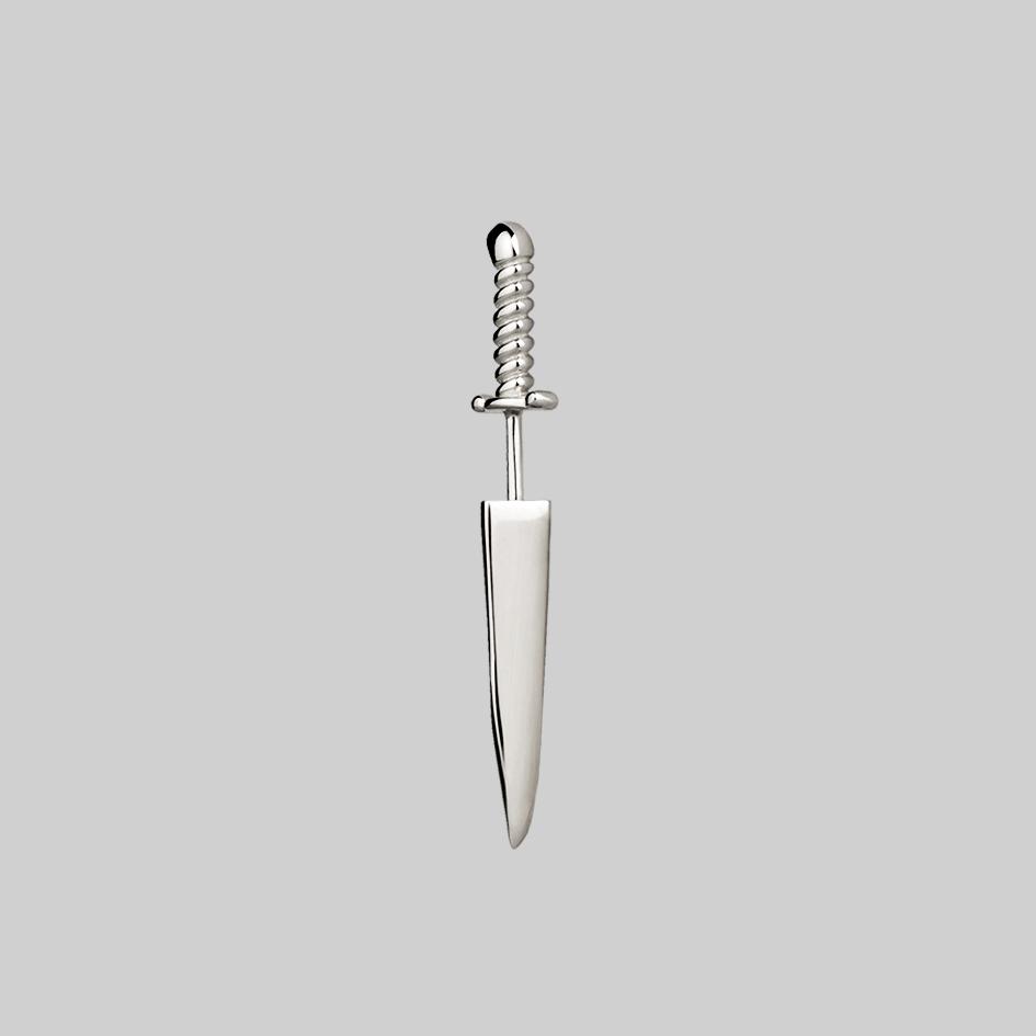TORN Silver Short Dagger Single Earring - Edgy Punk Jewelry for Women, Gothic Fashion Accessory | Perfect for Concerts, Parties & Alternative Style