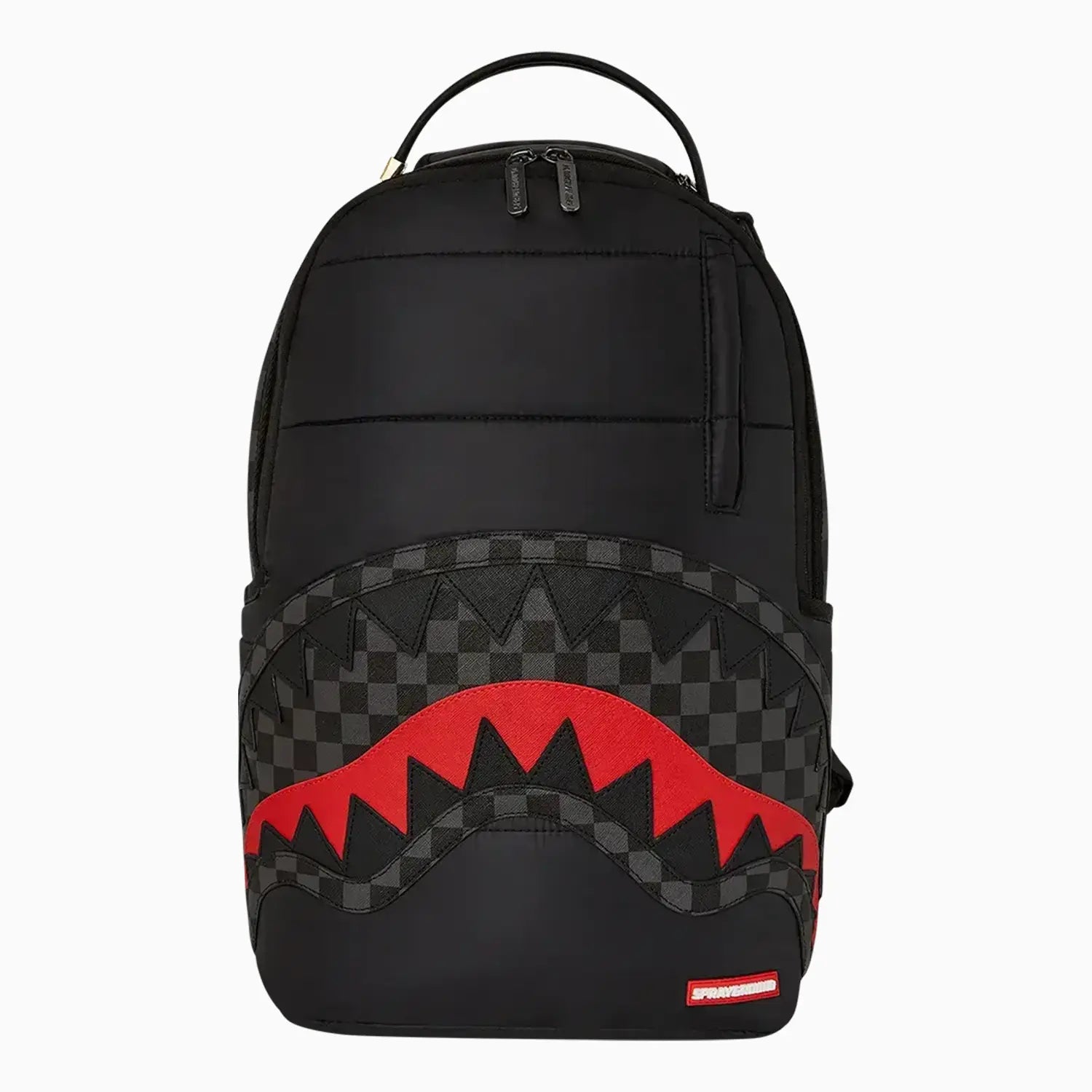 Stylish Black Puffer Check Backpack for Women & Men - Water-Resistant Laptop Backpack with USB Charging Port - Perfect for School, Travel, and Daily Commute