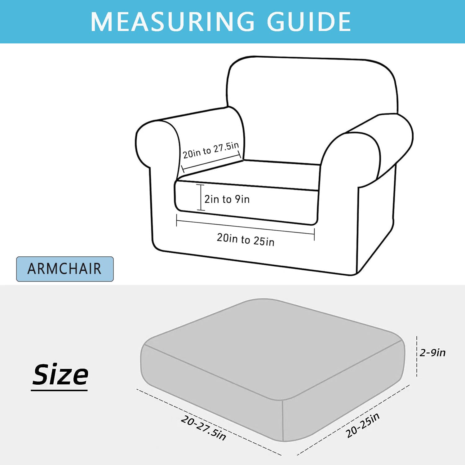 100% Waterproof Stretch Jacquard Sofa Cushion Covers - Washable Furniture Protector for Couch, Loveseat, Armchair & Chaise Lounge (Black, 1 Pack) | Perfect for Pets, Kids & Spill-Prone Homes