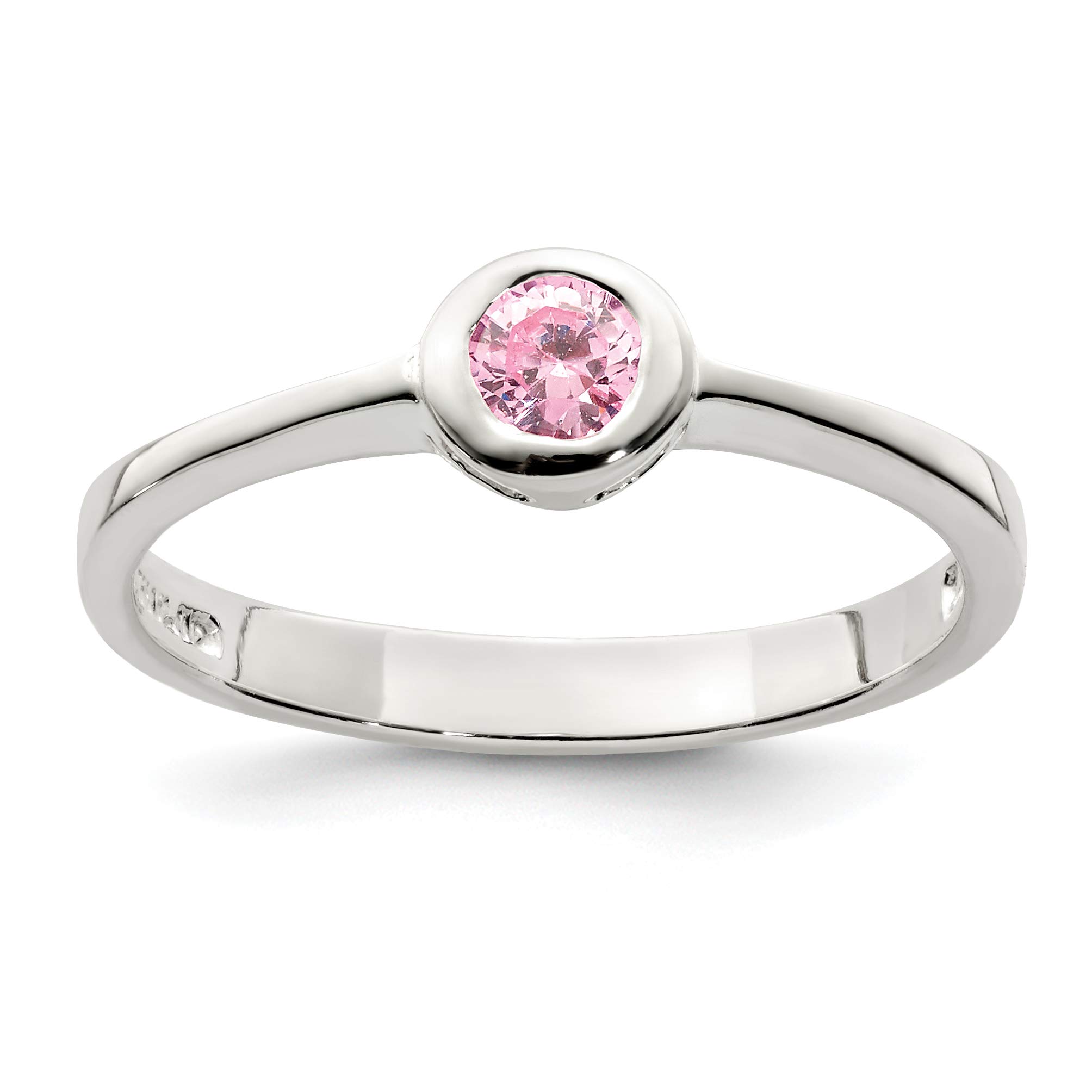 925 Silver Pink CZ Ring for Women - Elegant Gift for Her