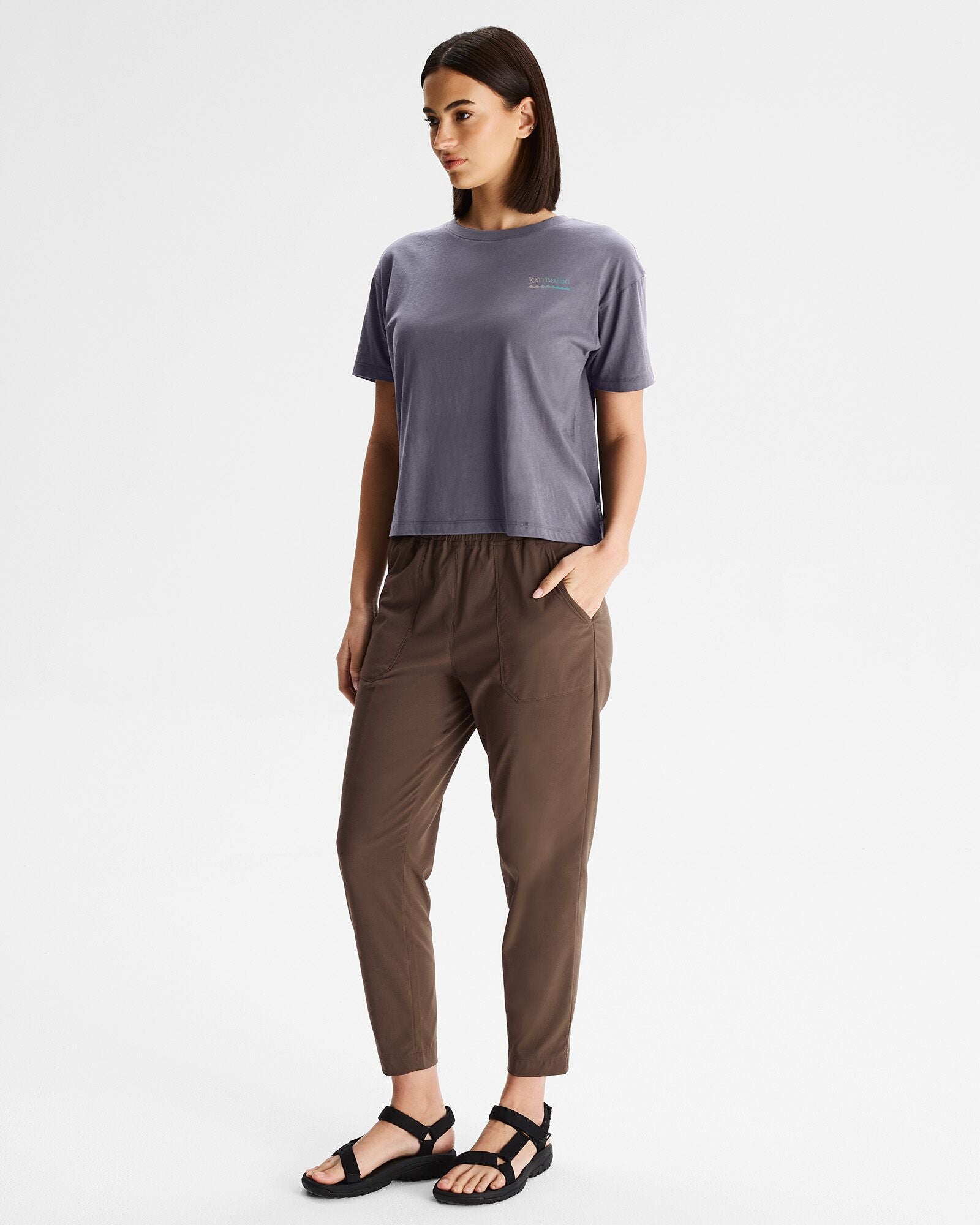 Organic Cotton Women's Boxy Heritage T-Shirt - Dark Haze | Casual Wear, Layering & Everyday Comfort