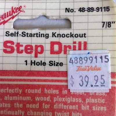 Milwaukee 7/8 Inch Self-Start KO Step Drill Bit 48-89-9115 - Perfect for Metalworking, Electrical Conduit Installation & DIY Projects