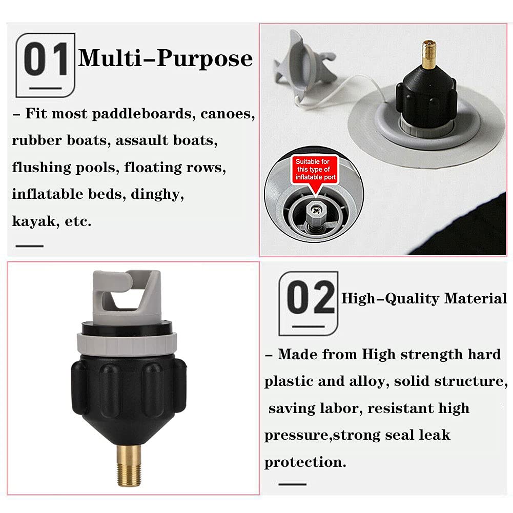 **Inflatable SUP Pump Adapter - Universal Air Valve Converter for Stand Up Paddle Boards, Inflatable Beds, Boats & Kayaks - Perfect for Quick Inflation & Outdoor Water Sports**