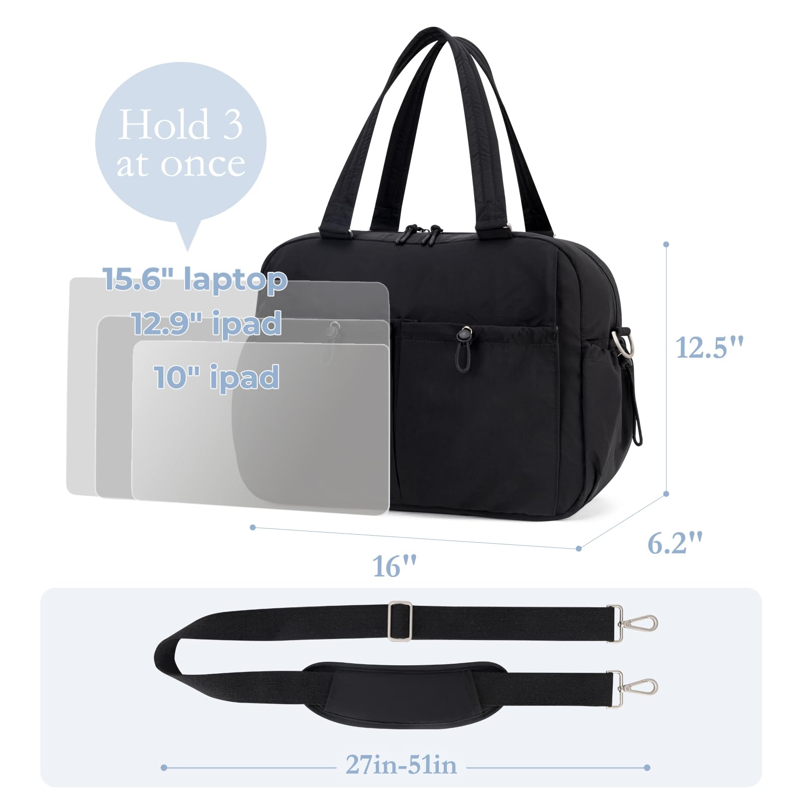 Women's Gym & Travel Duffle Bag with Yoga Storage - Perfect Carry-On Overnight Weekender for Workouts, Yoga, Travel & Weekend Getaways