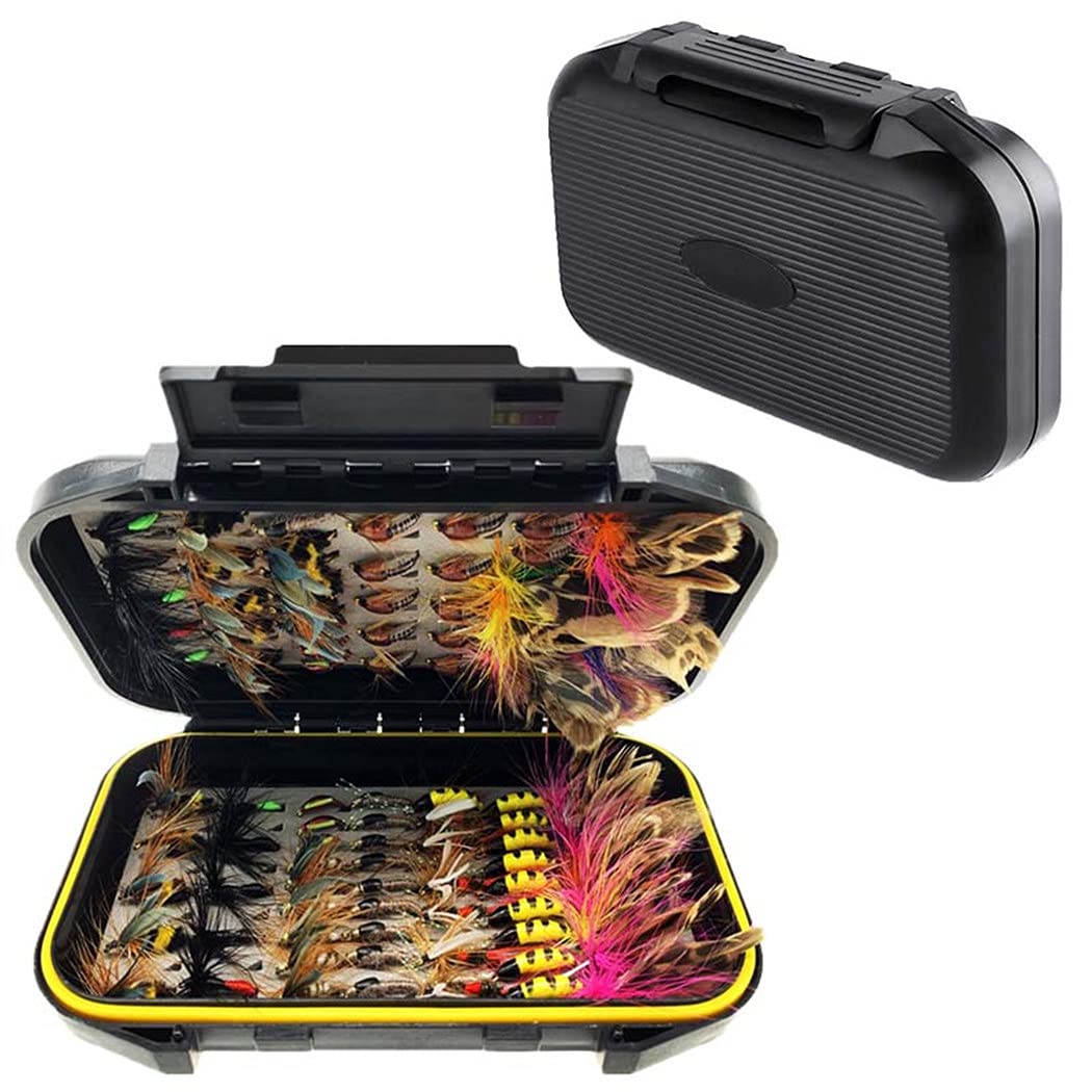 Premium Fly Fishing Flies Kit - 33/48/72/100/114/148pcs Dry/Wet Flies, Nymphs, Streamers & Poppers for Trout Bass - Durable Fly Box Included - Perfect for Freshwater & Saltwater Fishing Adventures