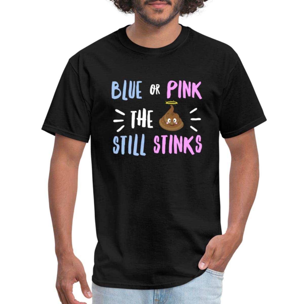 Blue or Pink The Poo Still Stinks Gender Reveal Party T-Shirt for Men - Funny Pregnancy Announcement Gift for Expecting Parents - Perfect for Baby Showers & Gender Reveal Events