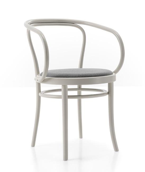 GTV Gebruder Thonet Vienna Bentwood Armchair with Upholstered Seat - Classic Dining Chair for Home, Restaurant & Office Use