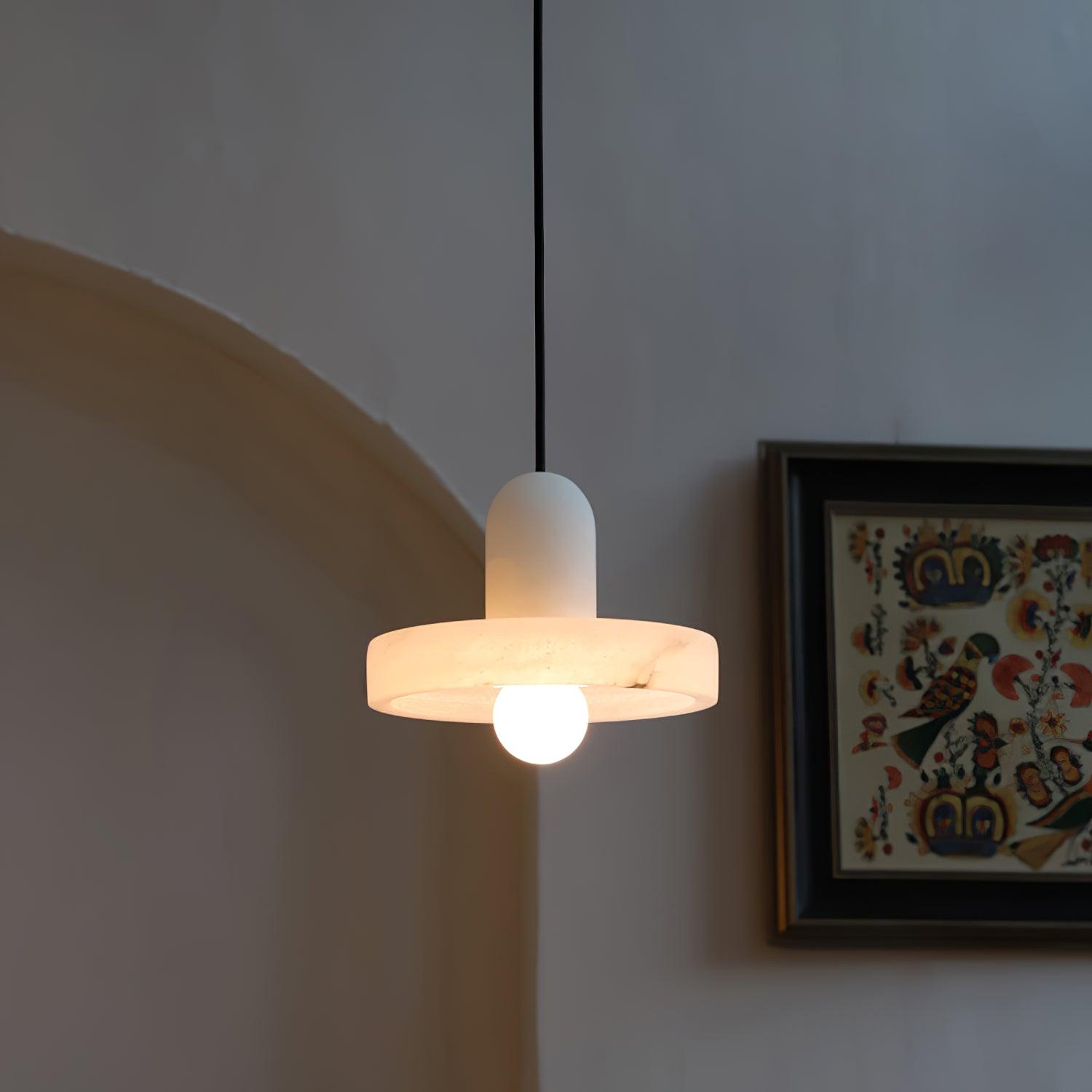 Elegant Carrara Marble Pendant Lamp - Modern Glass Hanging Light Fixture for Kitchen Island, Dining Room & Bedroom Decor