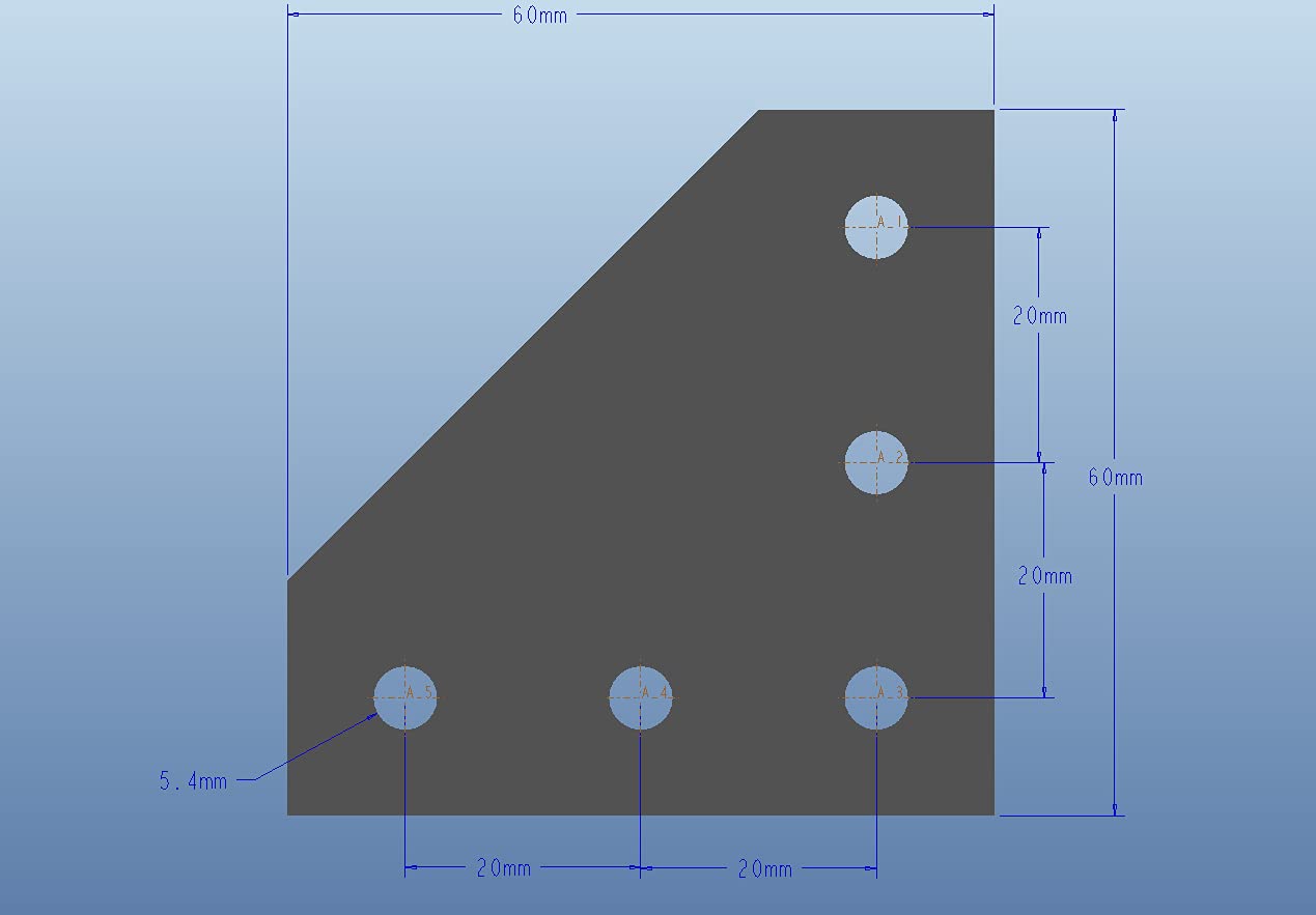 Aopin 2020 Series 5-Hole Black Anodized Aluminum Alloy Extrusion Bracket - 4Pcs for 3D Printer Frame, CNC Machine, Robotics & DIY Projects
