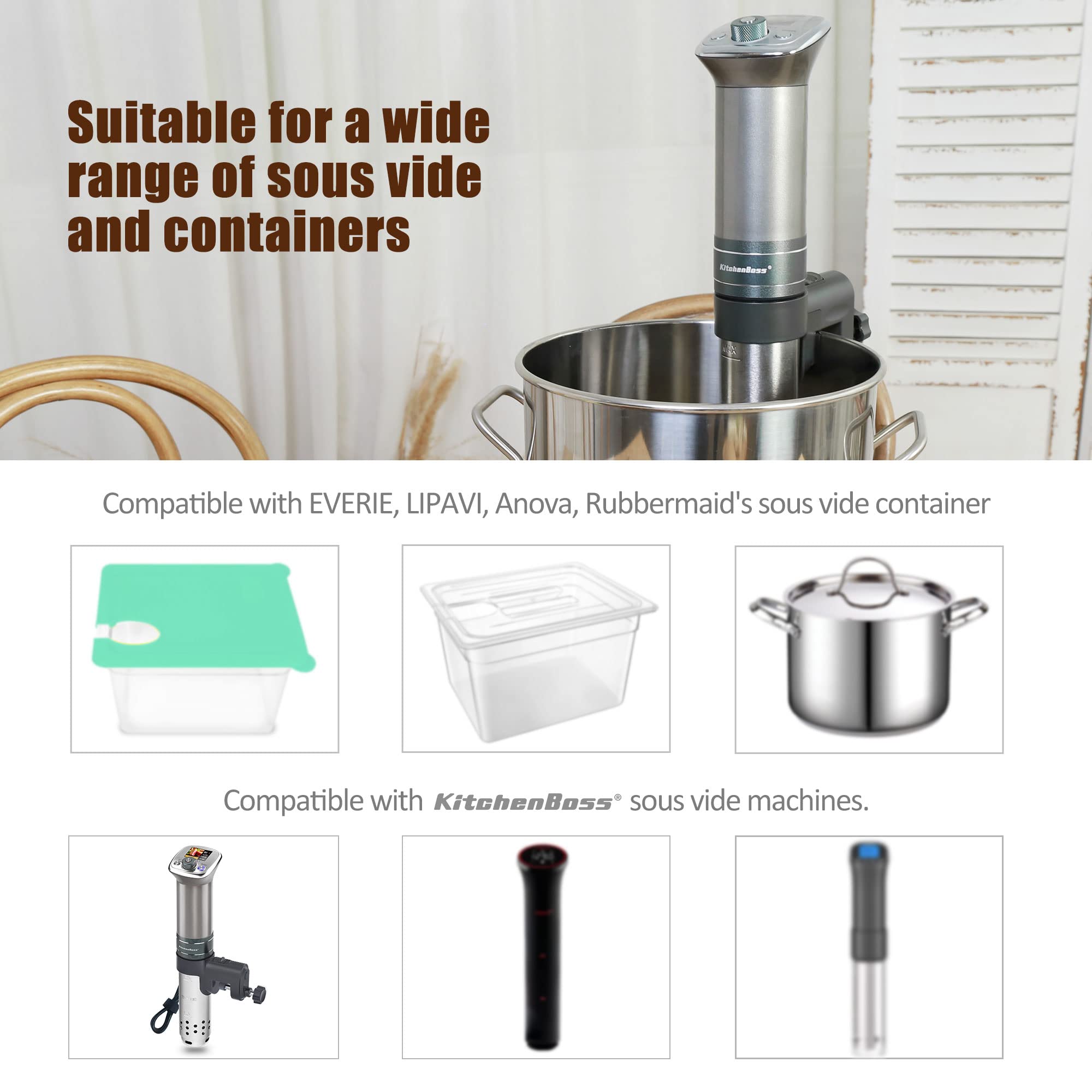 KitchenBoss Sous Vide Cooker Replacement Bracket Clamp - Compatible with Anova AN500-US00 Precision Cooker 2.0, 3.0 & Pro Models - Fits 2.20-2.46 Inch Pots - Perfect for Home Cooking, Restaurant Use & Sous Vide Enthusiasts