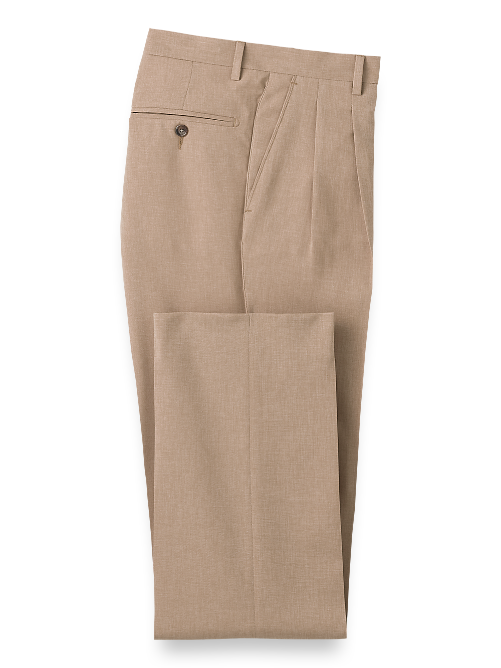 Stylish Pleated Travel Pants for Women - Comfortable Toasted Almond Casual Trousers for Work, Vacation & Everyday Wear