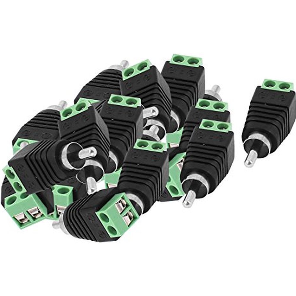20 Pcs Screw Terminal Coaxial Cat5 Cat6 to Audio Video RCA Male Jack Connector - Quick USA Shipping - for Home Theater, CCTV Security System & Audio Equipment Installation