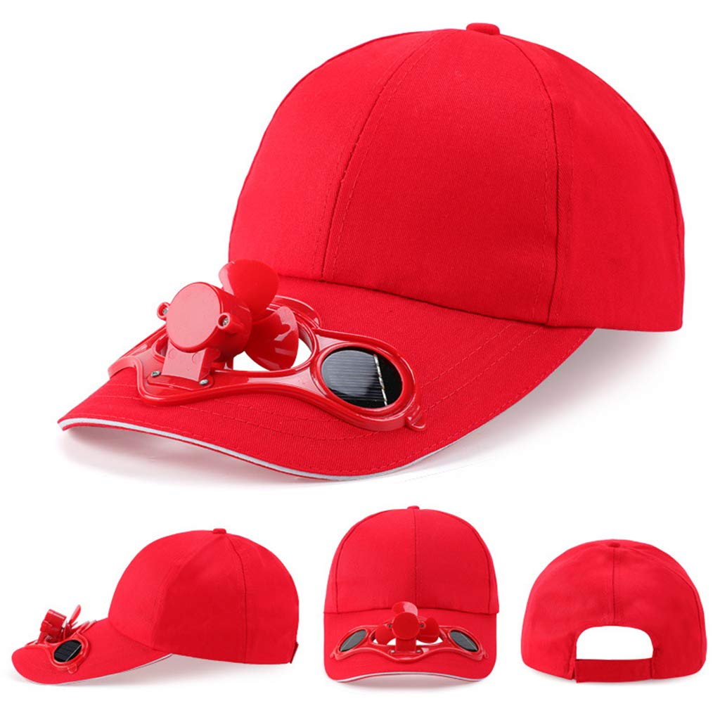 IOOOFU Solar Powered Cooling Fan Baseball Cap - Adjustable Sun Visor Hat for Men & Women, UV Protection, Outdoor Sports, Hiking, Fishing & Summer Activities (Dark)