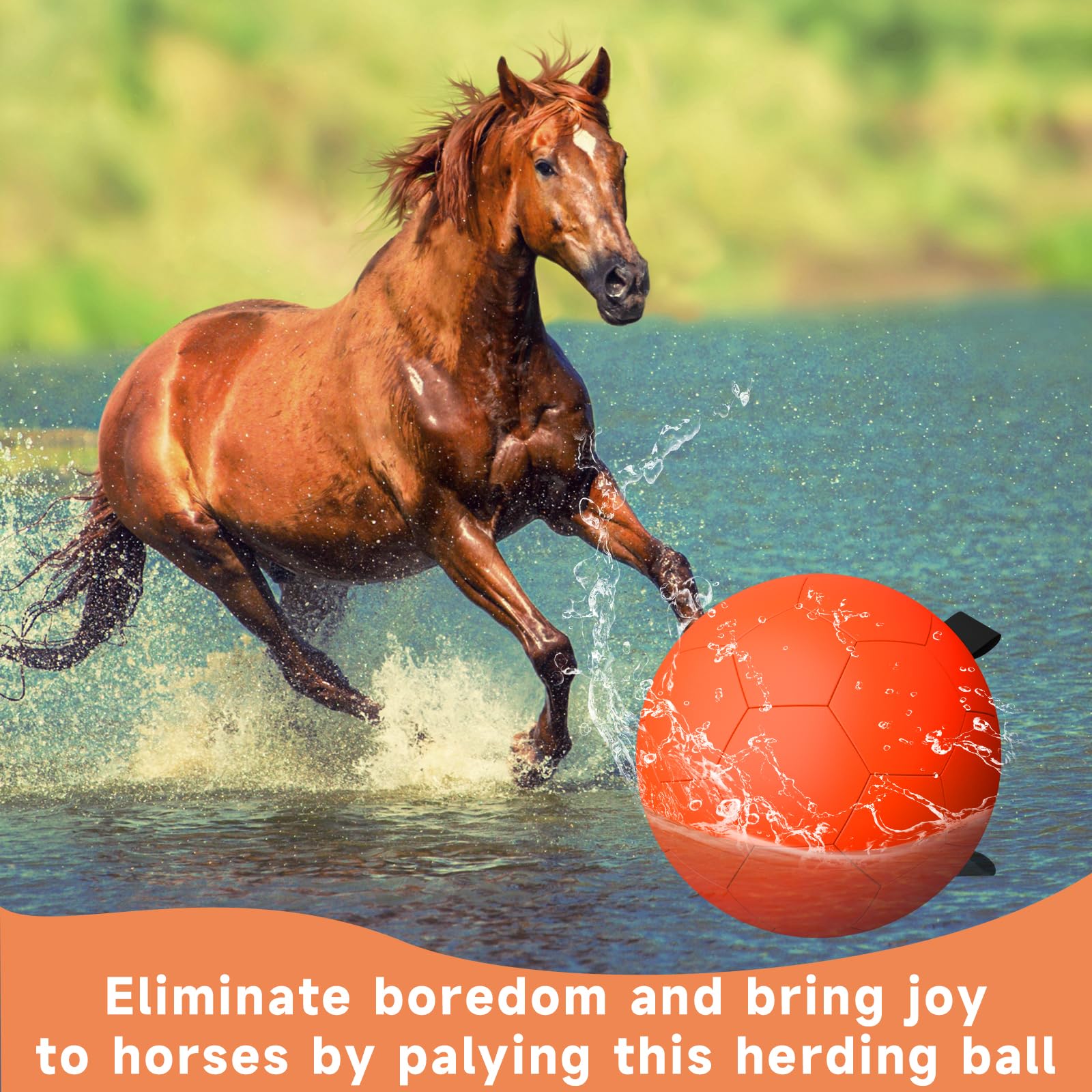 QDAN 25 Inch Herding Ball for Dogs - Giant Durable Dog Toy for Australian Shepherds & Horses - Orange Exercise Ball for Outdoor Play, Training & Herding Activities