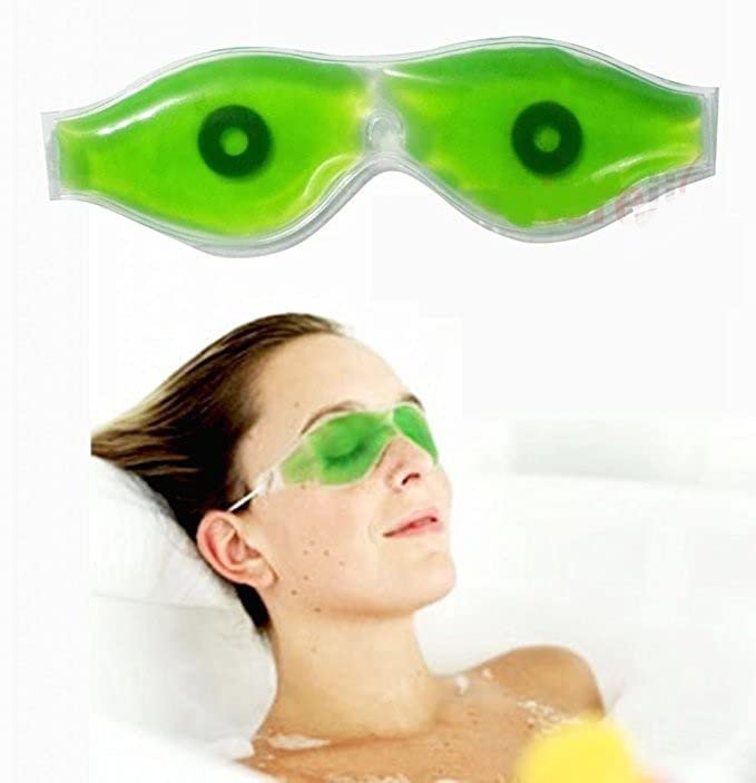 Aloe Vera Cooling Eye Mask for Dark Circles & Puffy Eyes - Fast Relief & Soothing Gel Pads (Pack of 1) - Perfect for Travel, Work, and Home Relaxation