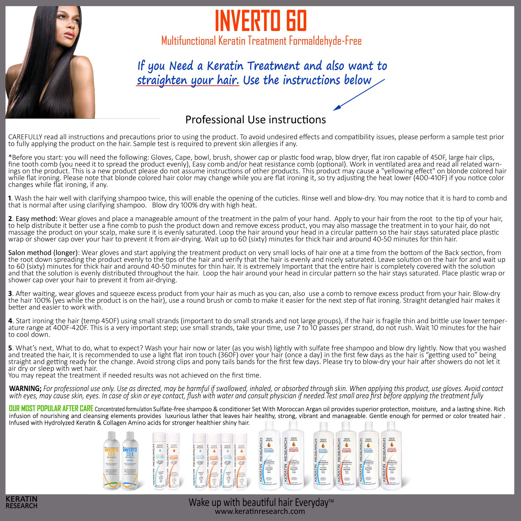 INVERTO 60 Advanced Gel Keratin Hair Treatment - Formaldehyde Free 120ml | Keratin Treatment for Hair Straightening & Repairing Damaged Hair | Salon Quality at Home for Smooth, Shiny & Healthy Hair