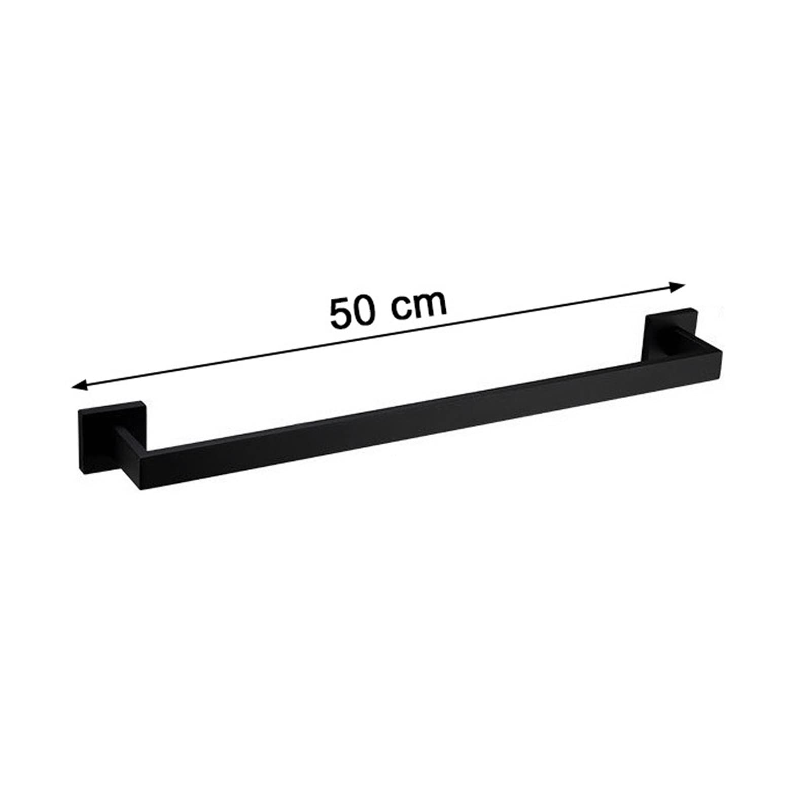 Stainless Steel Wall Mounted Towel Rack - 304 Matte Black 50cm for Kitchen, Bathroom & Hotel Use | Durable Dishcloth Holder & Bath Towel Hanger | Perfect for Home Organization & Space Saving