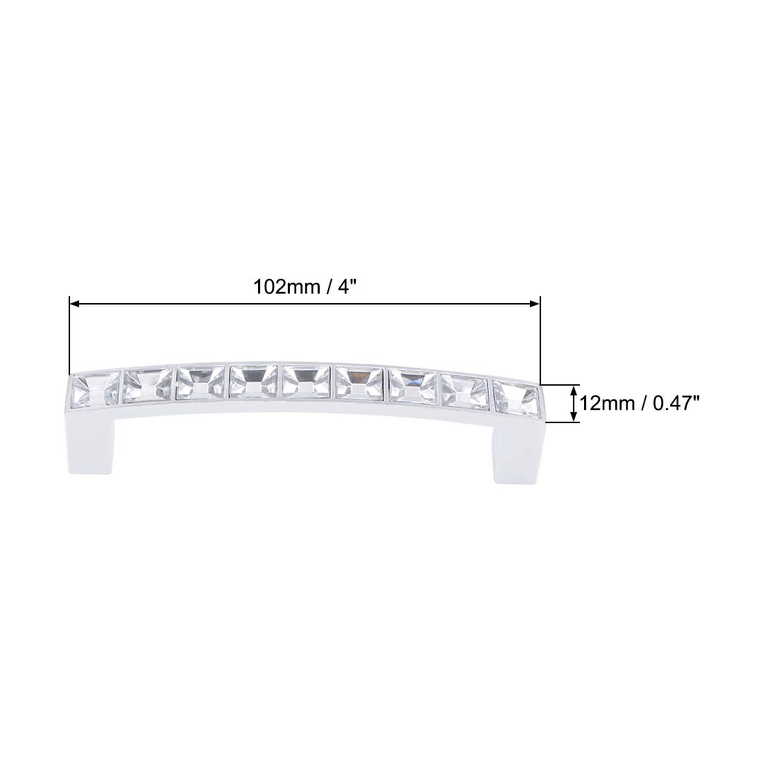 uxcell 96mm Cabinet Pulls Drawer Handles - Alloy Crystal Knobs with Screws (6 Pack) - Perfect for Kitchen Cabinets, Dressers & Furniture Upgrades