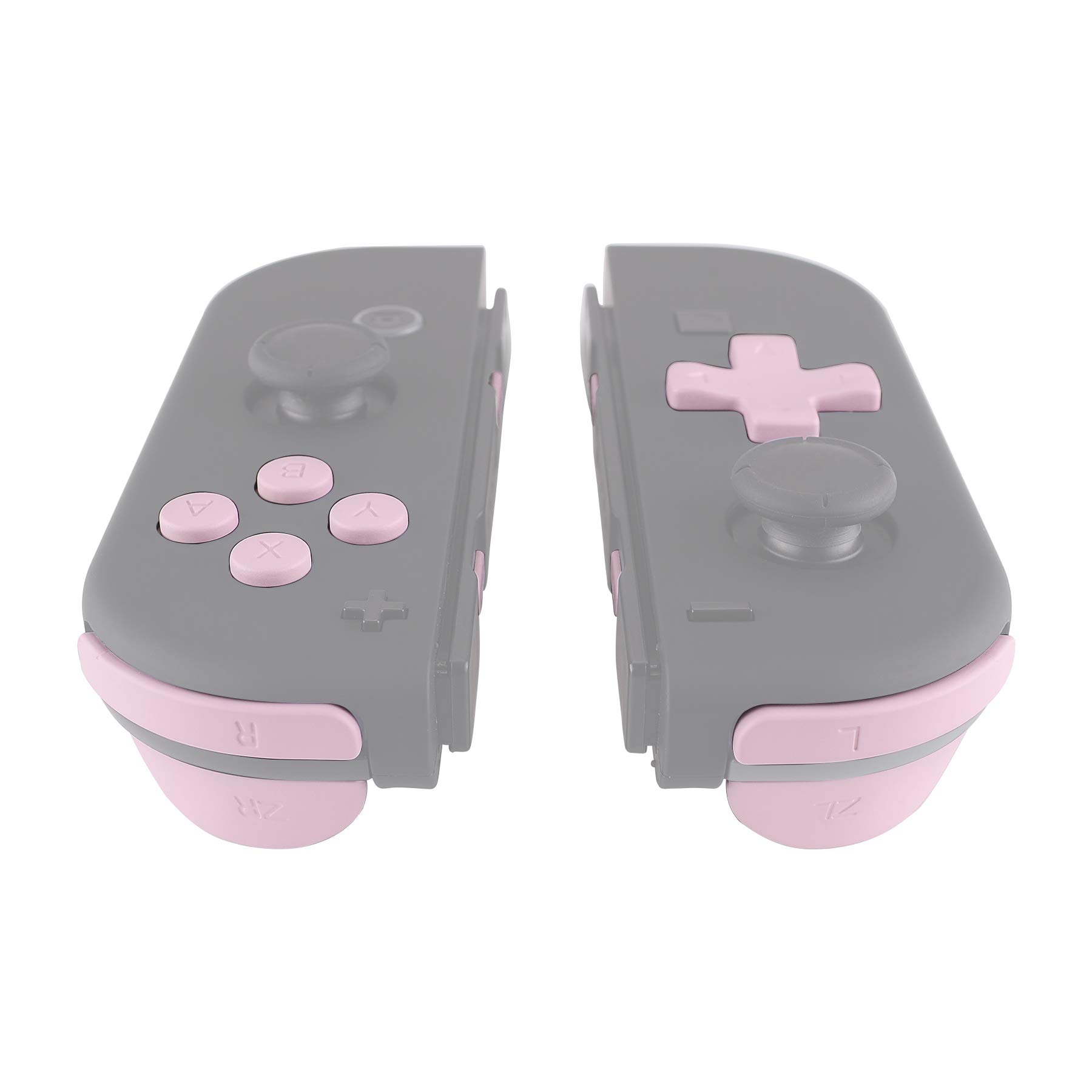 ExtremeRate Cherry Blossom Pink Replacement Button Kit for Nintendo Switch & OLED Joy-Con - Includes D-Pad, ABXY Buttons, SR/SL/L/R/ZR/ZL Triggers & Springs (D-Pad Compatible with ExtremeRate Shell Only) - Perfect for DIY Controller Repair & Customization