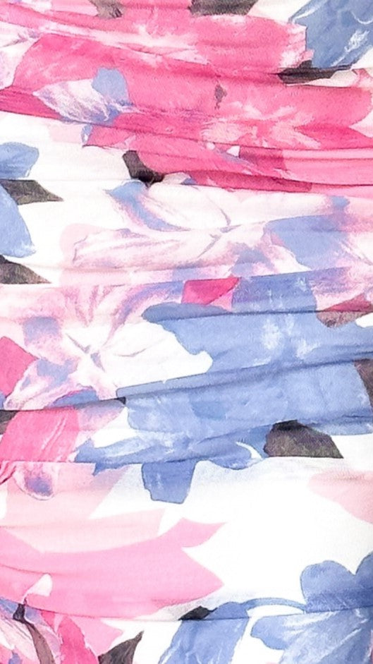 Kylie Maxi Dress for Women - Floral Print Summer Dress in Pink & Blue | Perfect for Beach, Vacation & Casual Outings