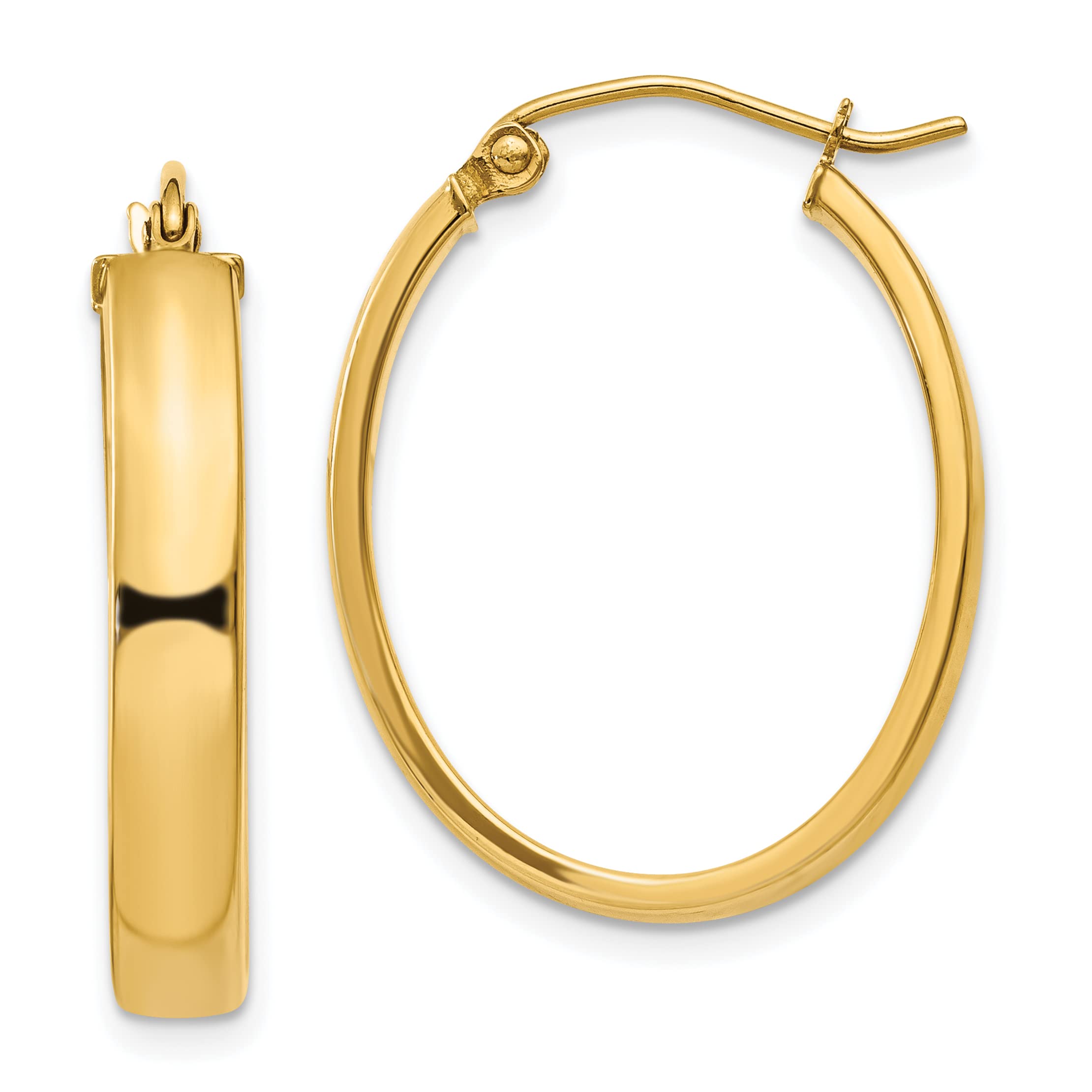 14K Gold Lightweight Oval Hoop Earrings for Women - Dainty Everyday Jewelry for Work, Date Night & Special Occasions