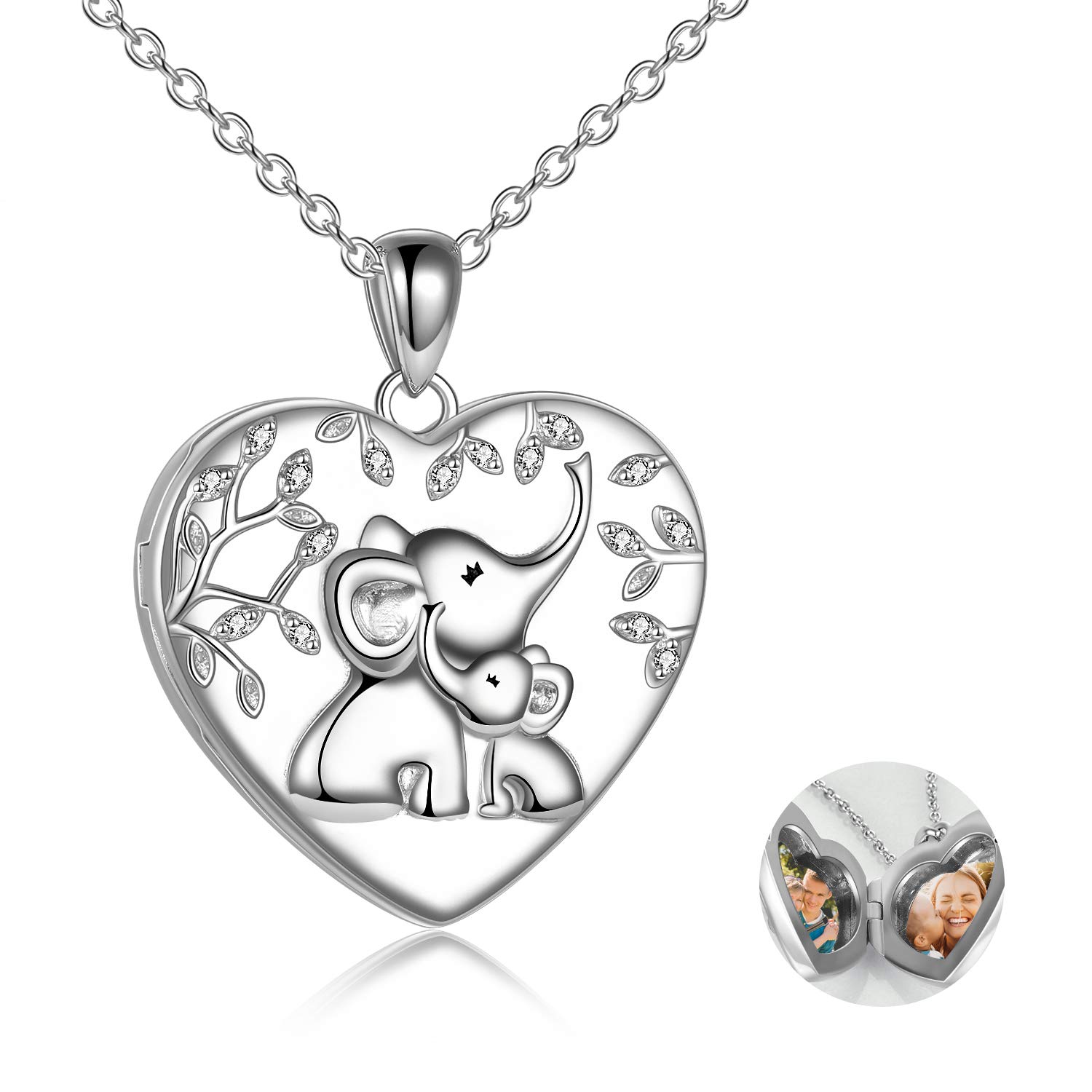 WINNICACA Sterling Silver Heart Locket Necklace for Women - Photo Jewelry with Picture Holder, Elegant Gift for Birthday, Anniversary & Valentine's Day | Perfect for Everyday Wear, Special Occasions & Keepsake Memories