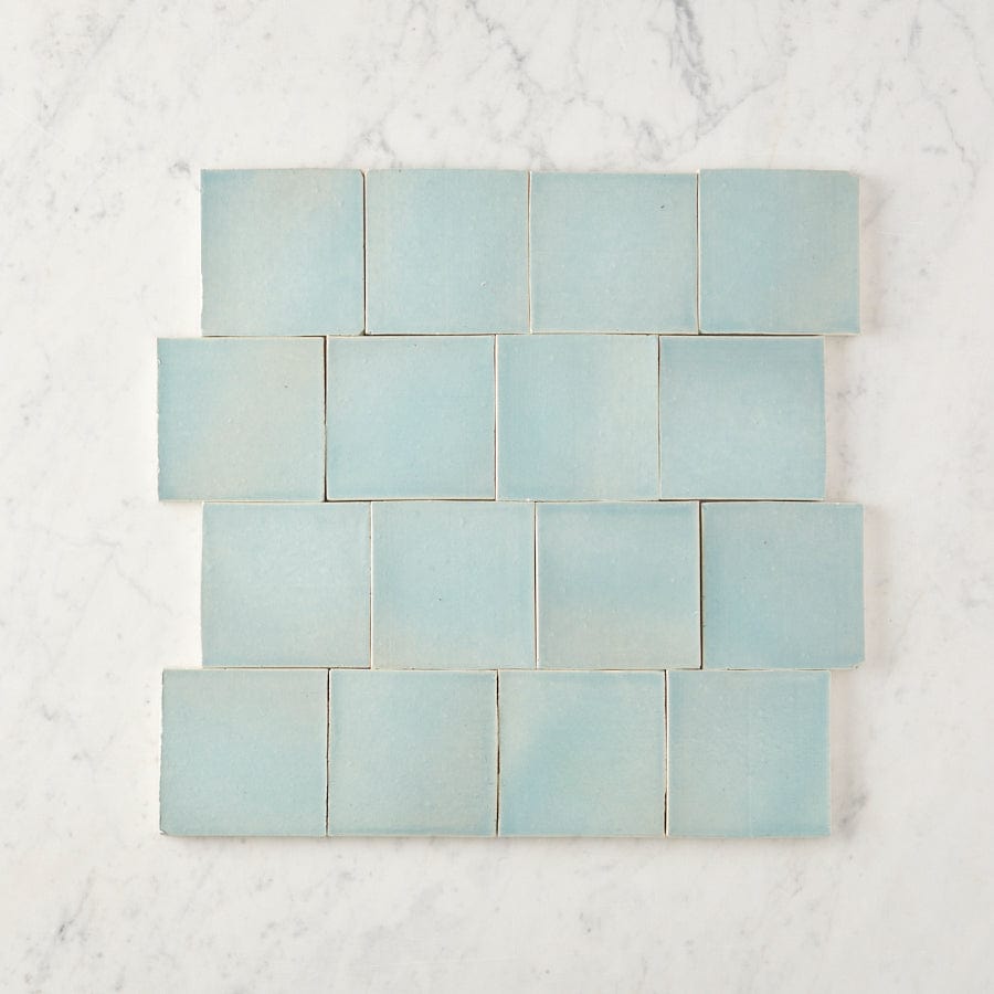 Noosa Gloss Sky Blue Square Tile - Premium Ceramic Wall & Floor Tiles for Bathroom, Kitchen Backsplash & Shower - 12x12 Inch Matte Finish Waterproof Mosaic