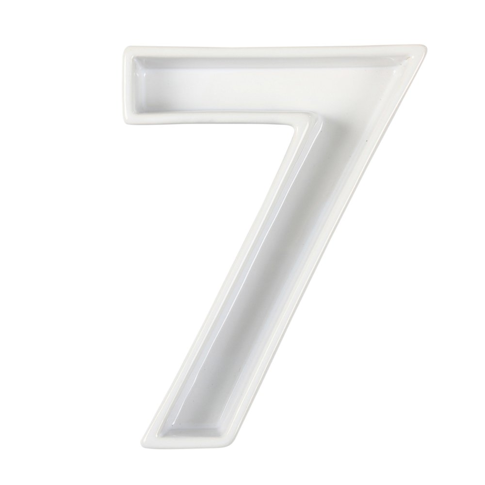 White Ceramic Dish Tray - Number 7 for Kitchen Organization | Perfect for Serving, Entertaining & Home Decor