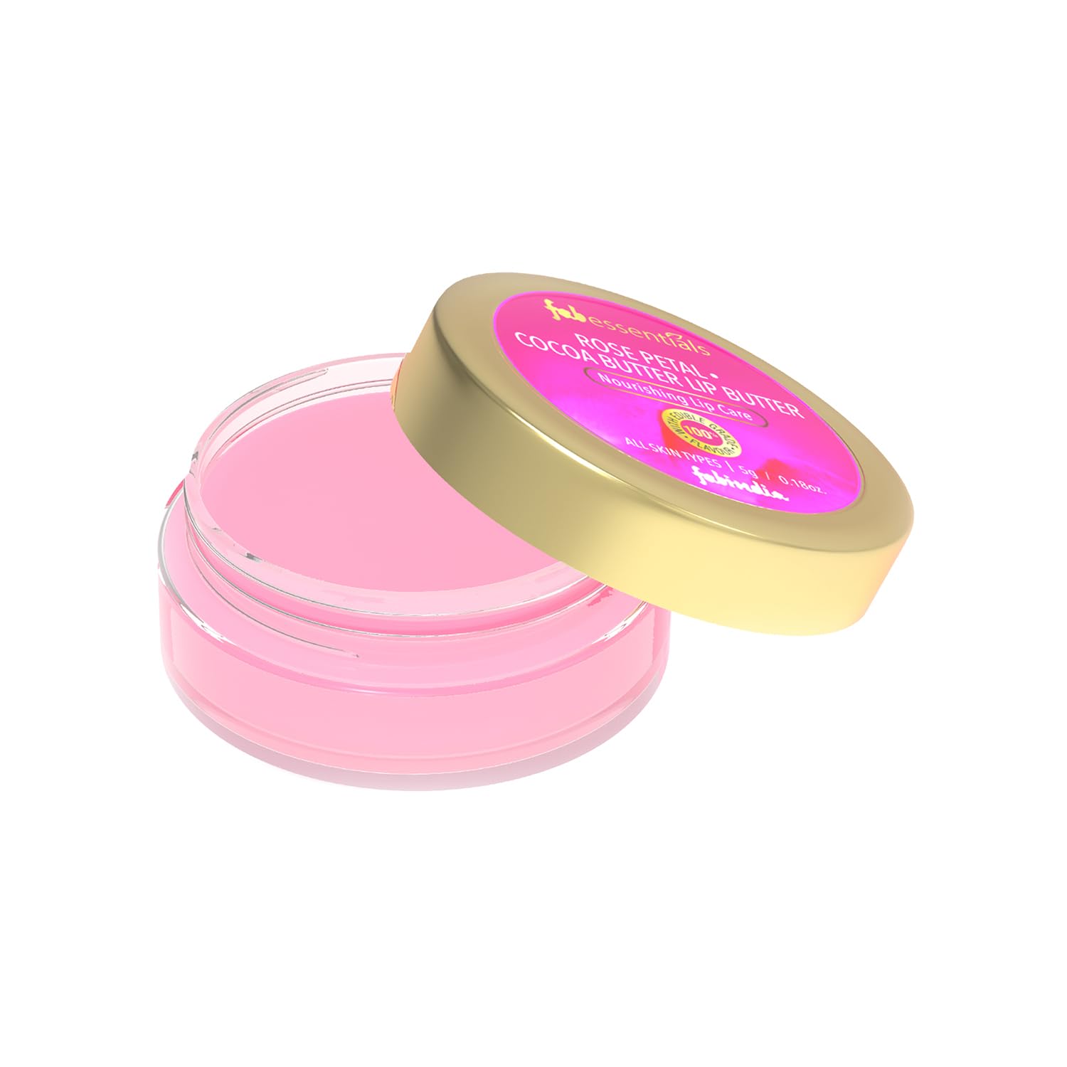 Fabessentials Rose Petal Cocoa Butter Lip Balm - 5gm | Natural Coconut Oil & Shea Butter Moisturizer | Fragrance-Free Lip Care | Hydrating Treatment for Dry & Chapped Lips | Perfect for Winter Skincare & Daily Lip Protection