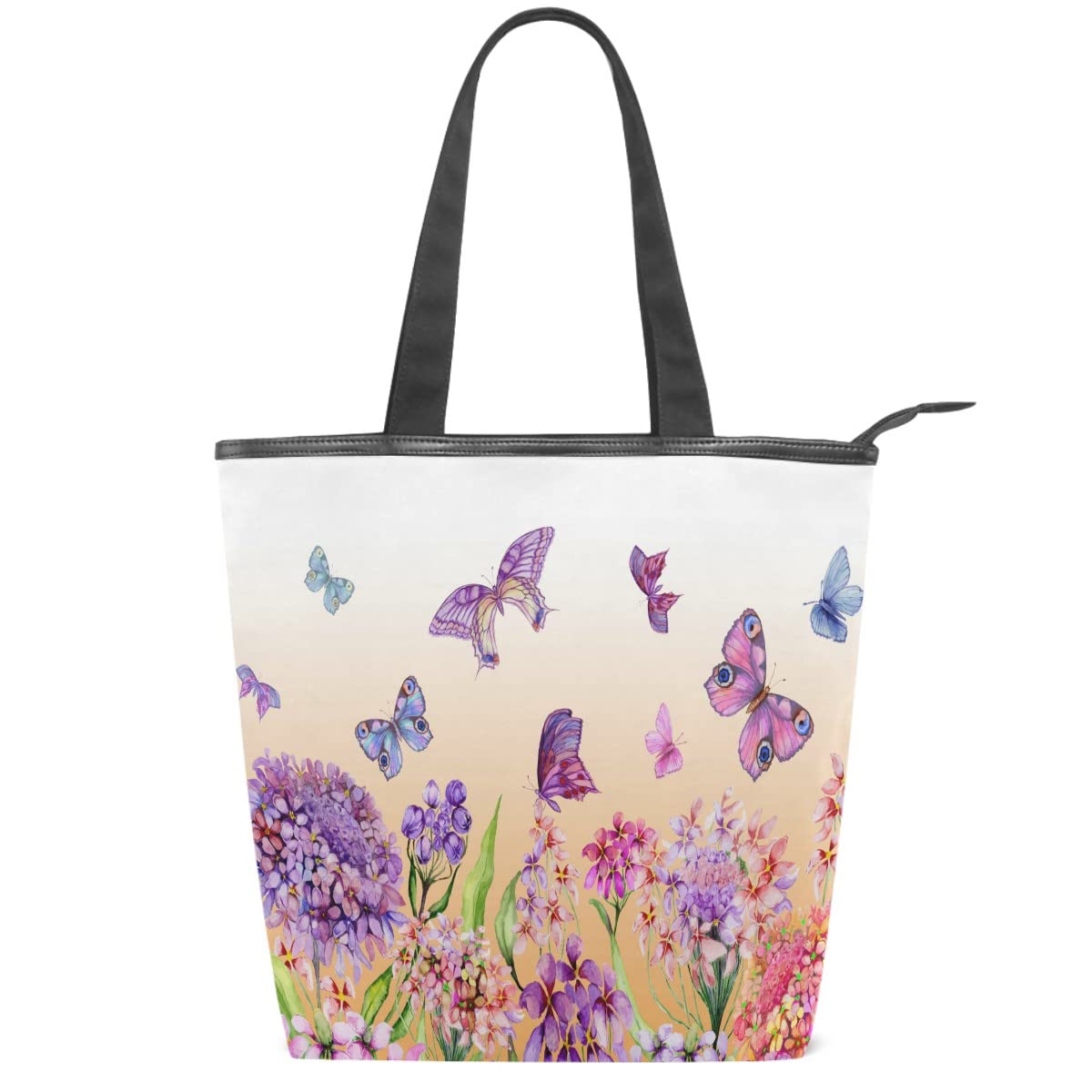 Eco-Friendly Canvas Tote Bag with Daisy Floral Print - Women's Stylish Shopping & Work Shoulder Purse for Office, Beach & Daily Use