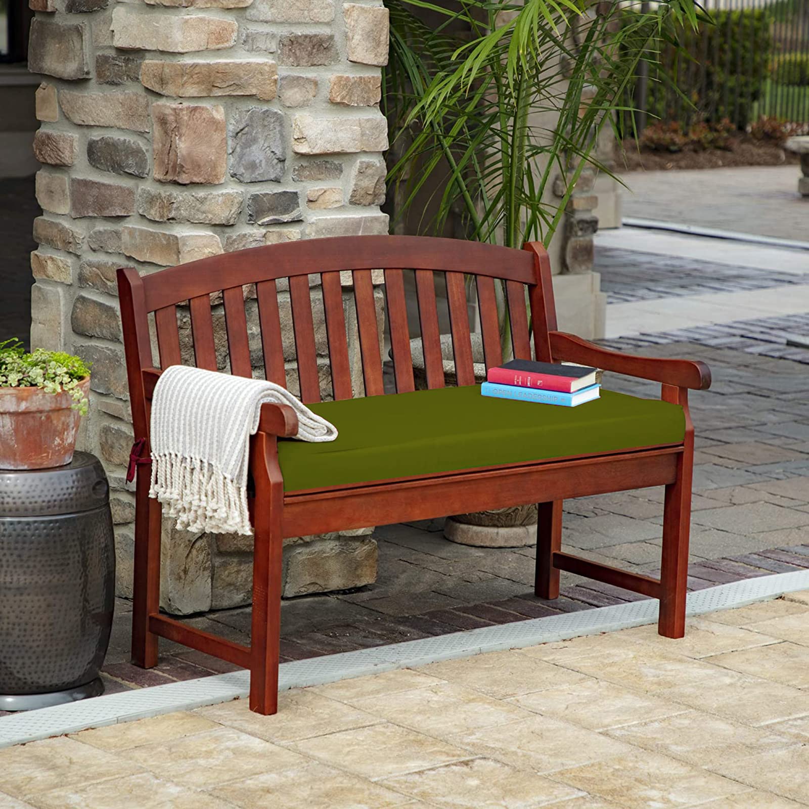Outdoor Patio Bench Cushion - Waterproof Garden Swing Cushion with Non-Slip Backing | Sunbrella Fabric for Wicker Loveseat & Indoor Sofa | Perfect for Backyard, Deck, and Poolside Relaxation